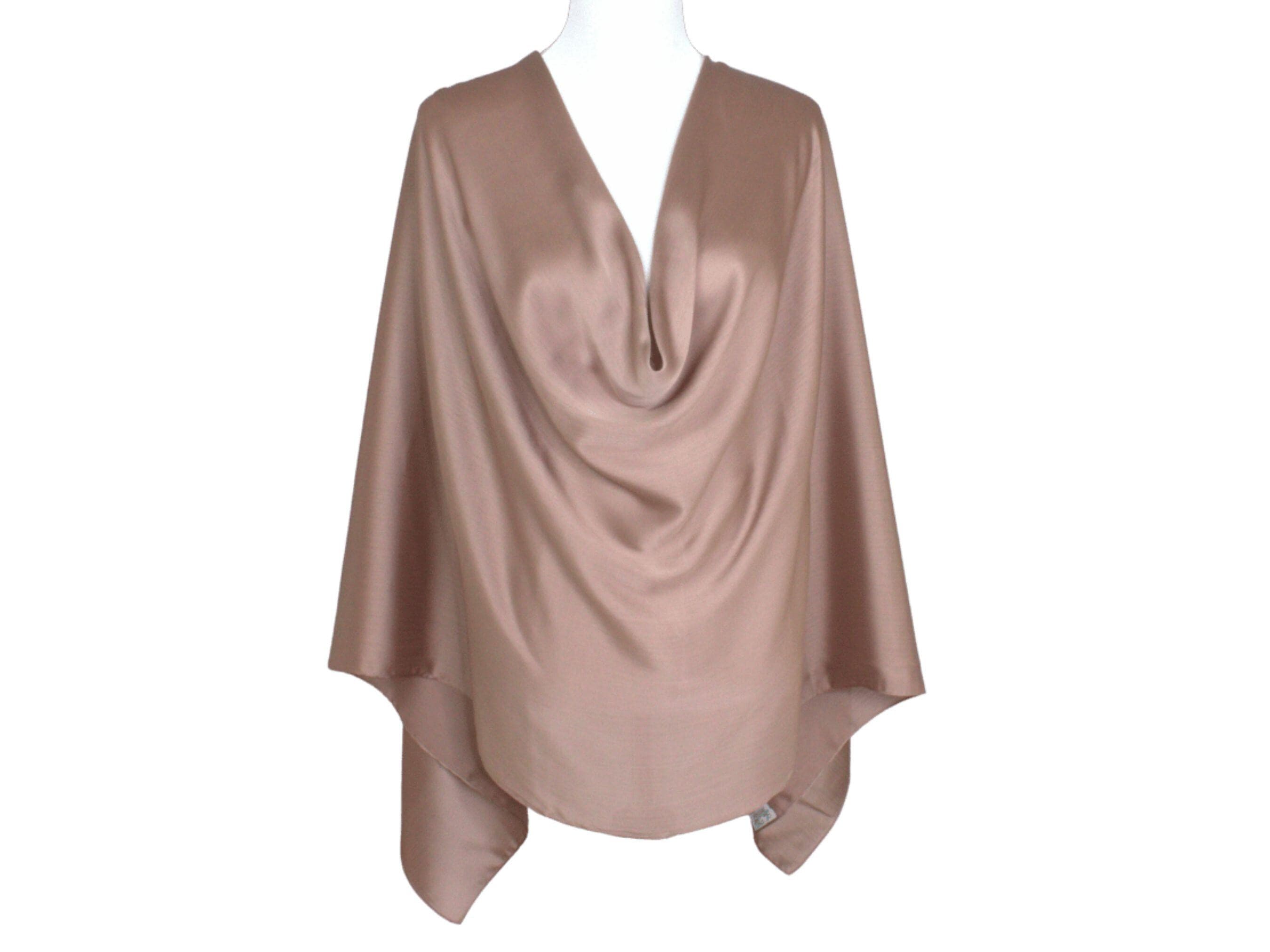 Rose Taupe satin crinkle formal hijab scarf for special occasions | Lina Zibdeh