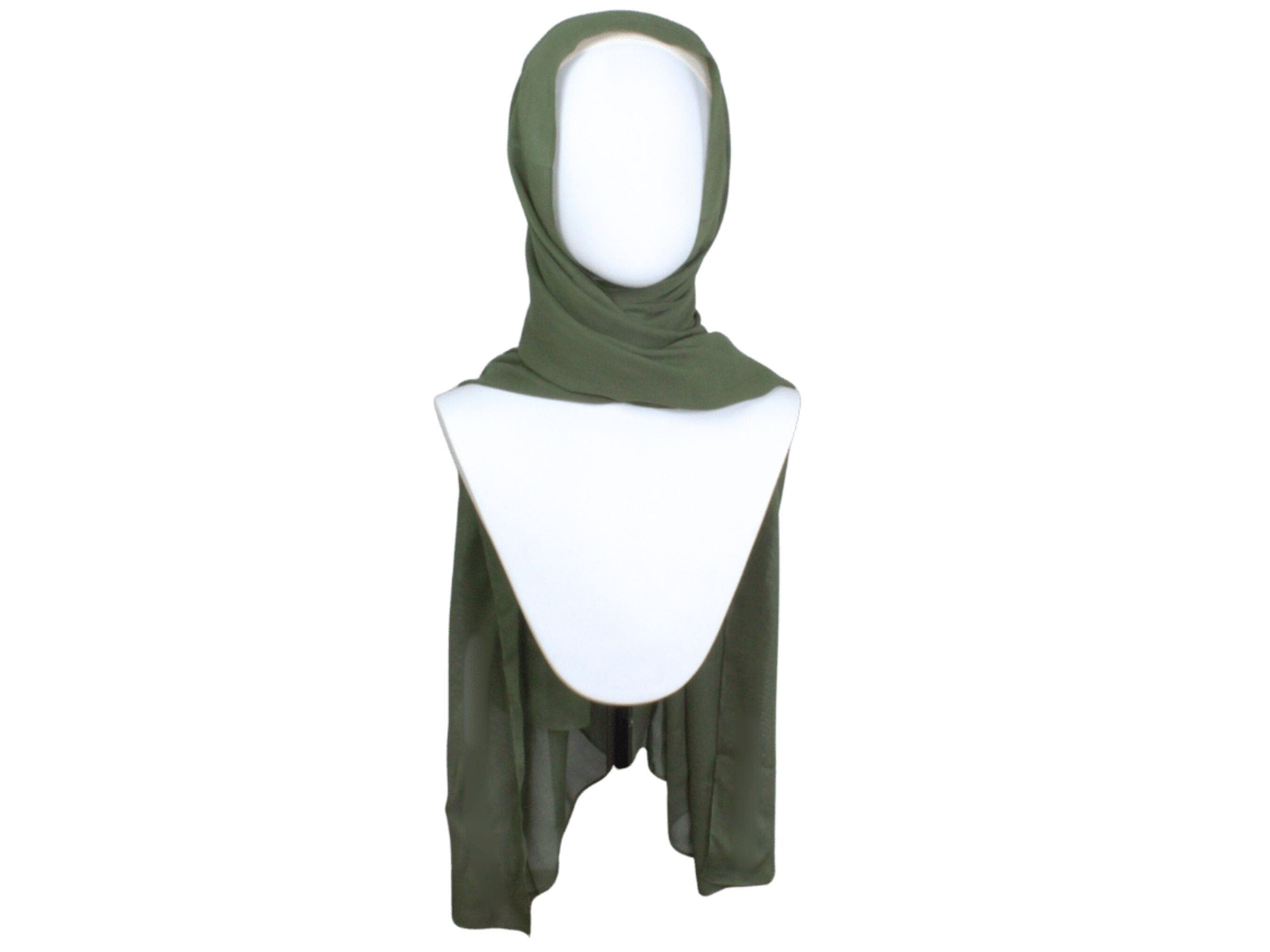 Green bamboo modal hijab, premium quality for muslim women and ideal for warm weather and heat.