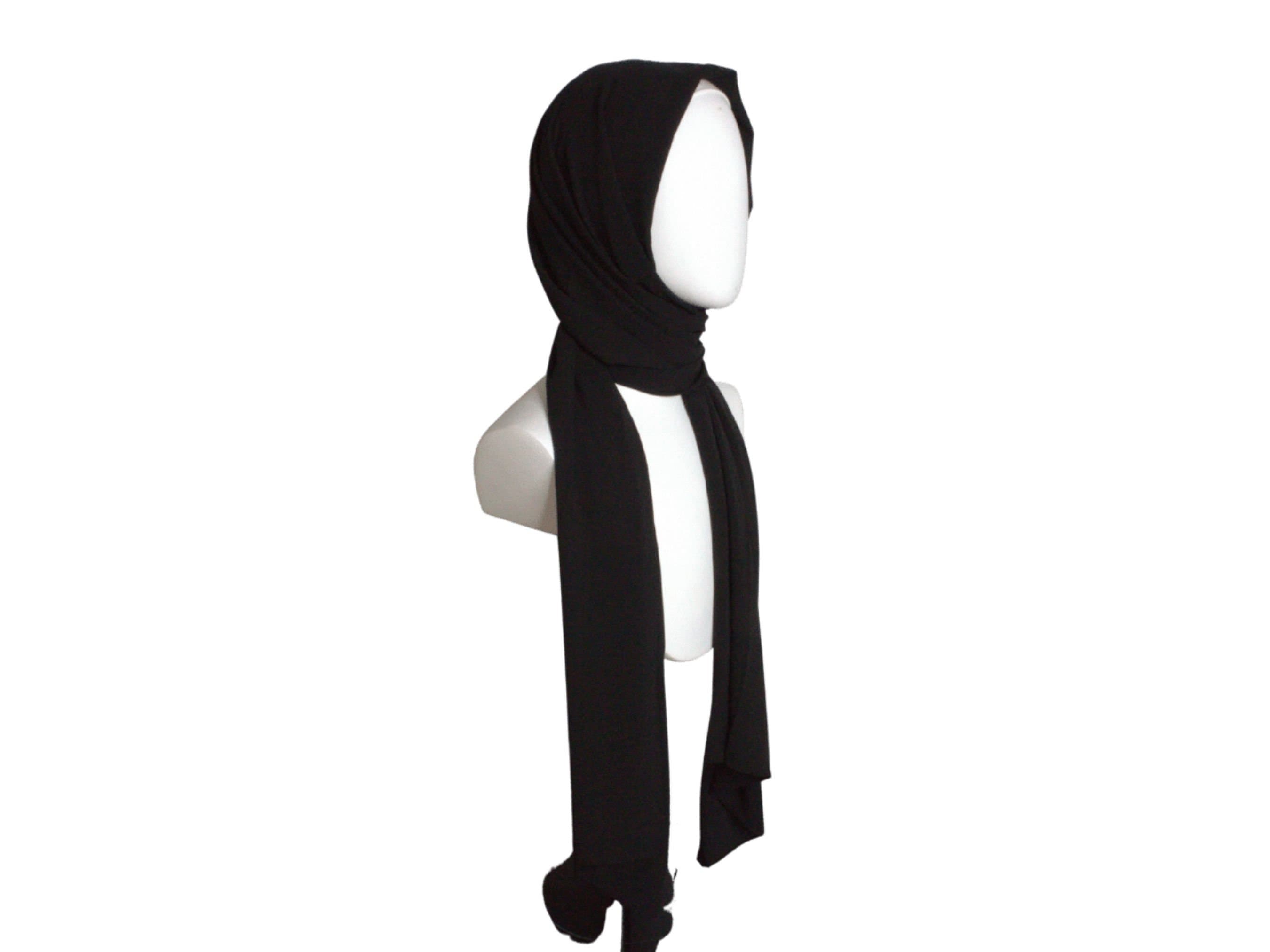 Maxi black chiffon hijab, premium hijab scarf for head covering