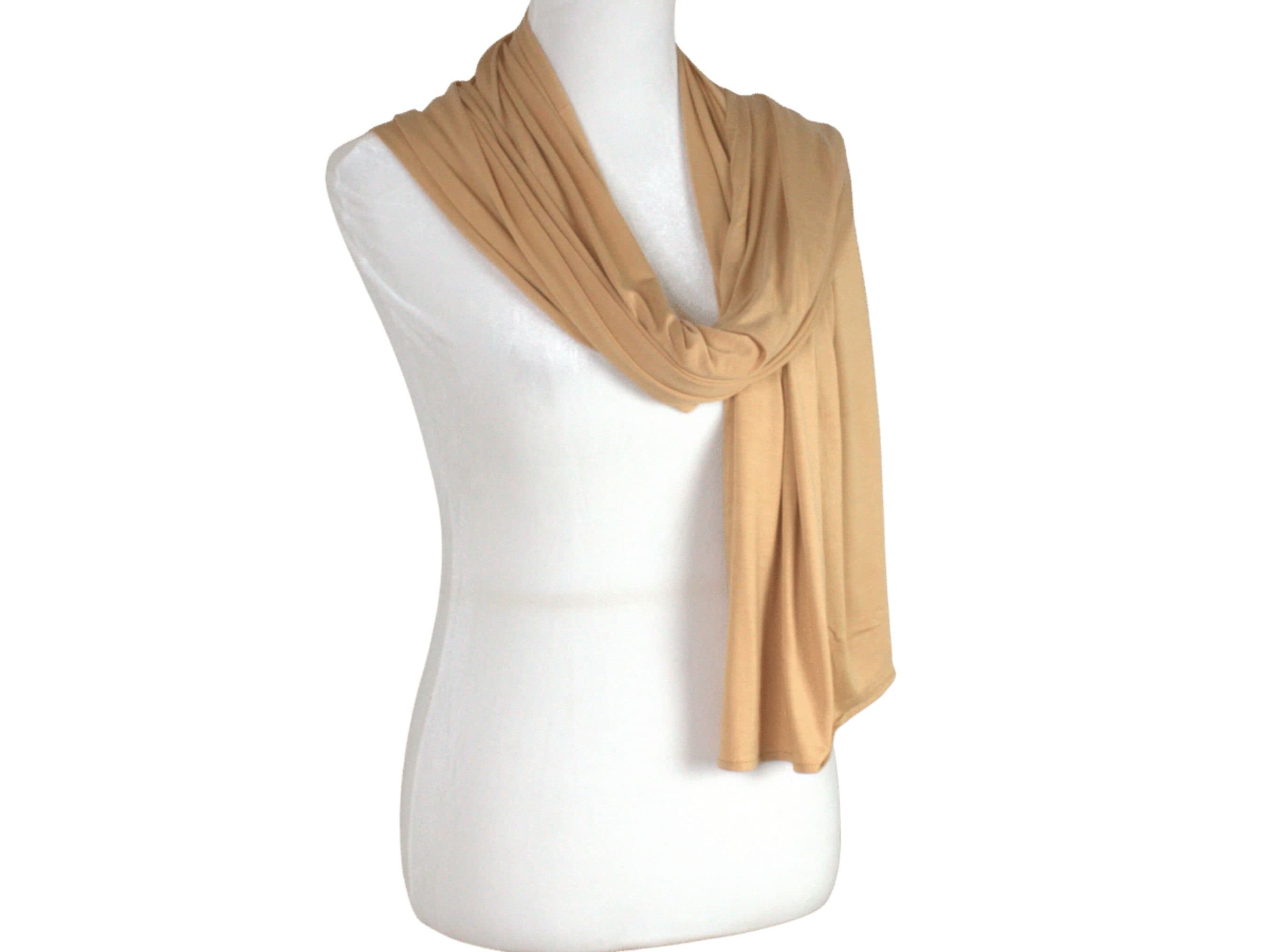 Beige Bamboo Jersey hijab, maxi bamboo hijab premium qualtiy