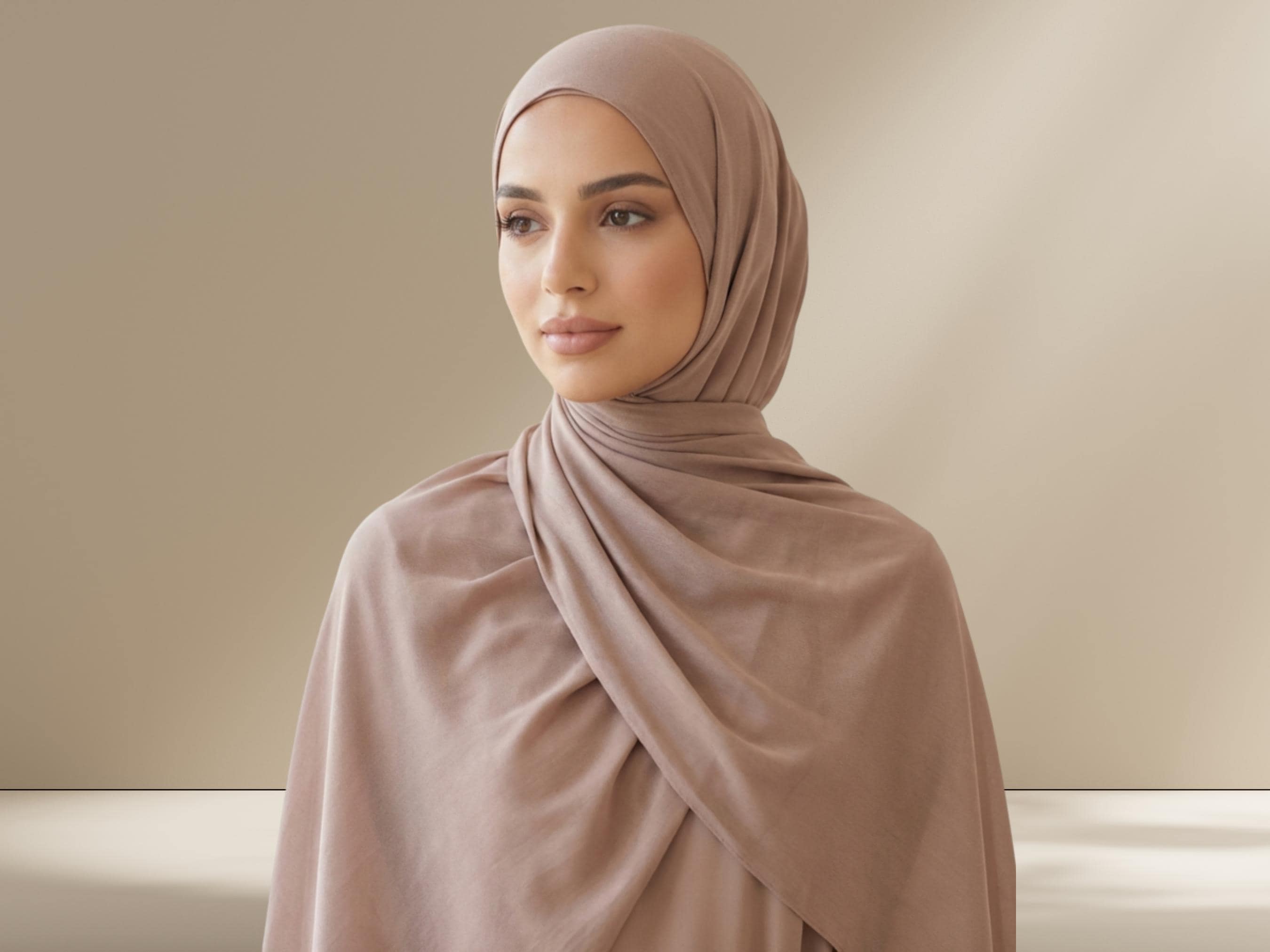 Rosy Brown Bamboo Modal Hijab: Soft, Breathable, Non-Slip