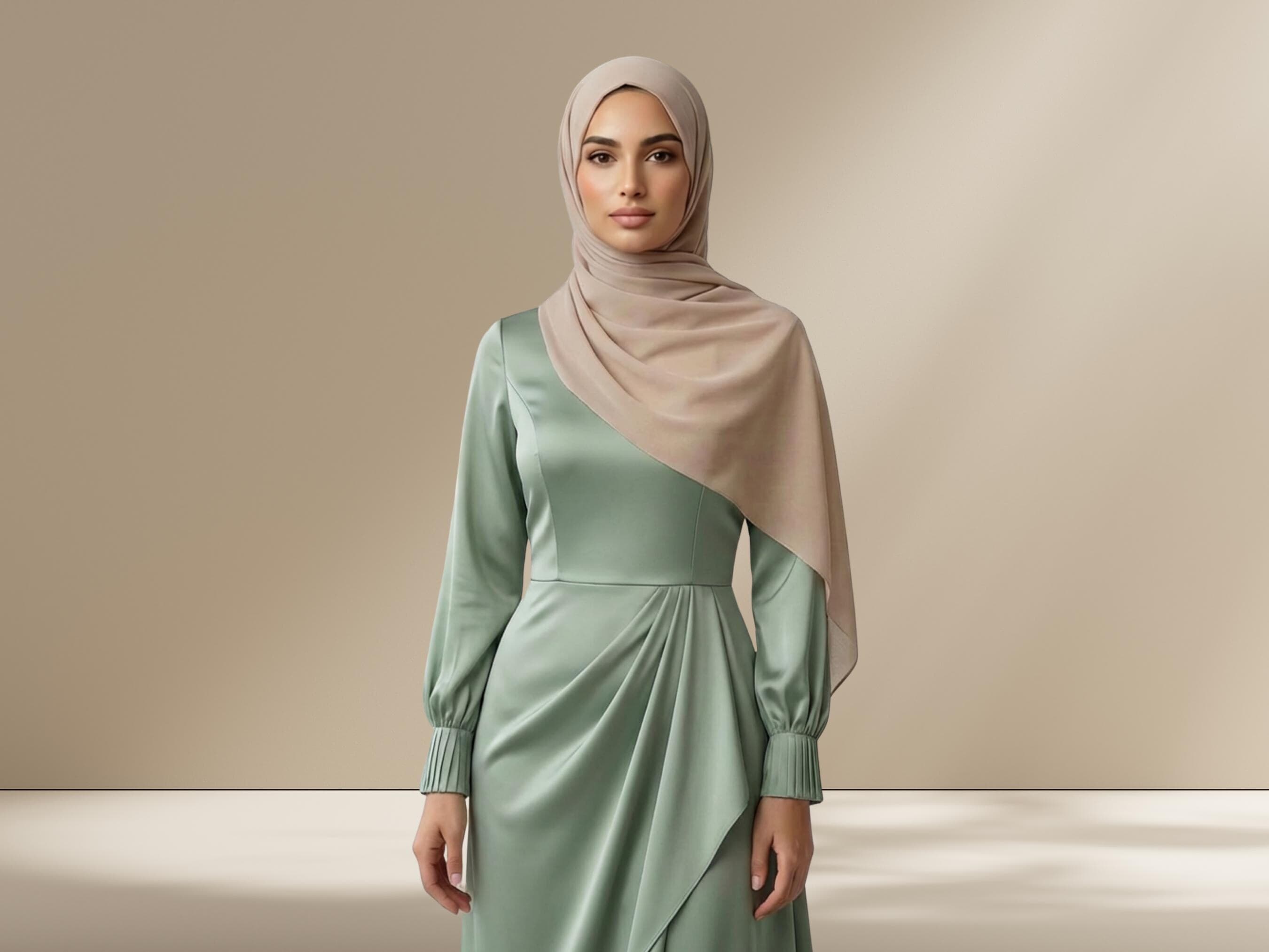 Crinkle Chiffon Hijab, Soft Texture, Sand Beige