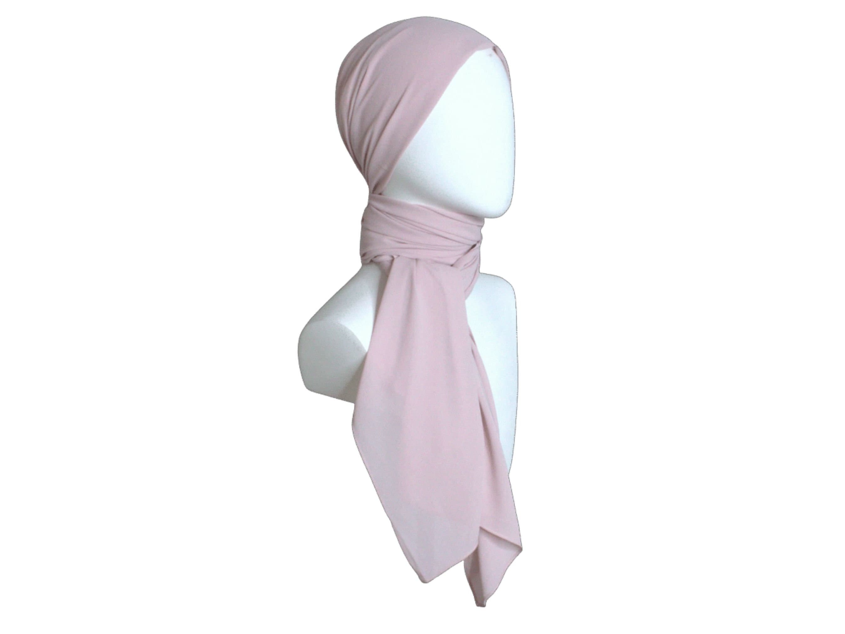 Mauve pink chiffon hijab, maxi hijab scarf