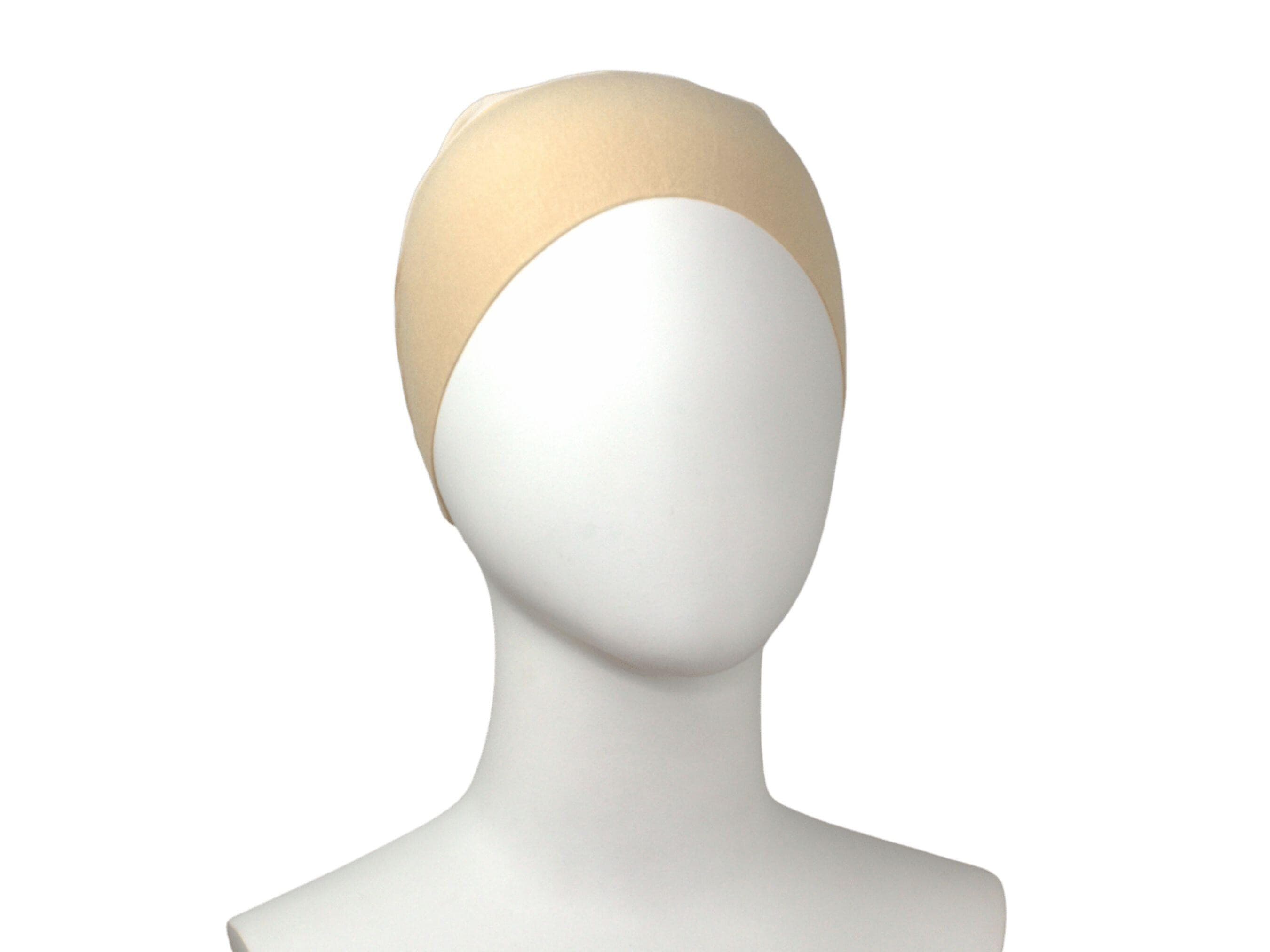 yellow beige 
tie back hijab underscarf ideal for everyday. tan tie back mesh bonnet for women and girls | Lina Zibdeh