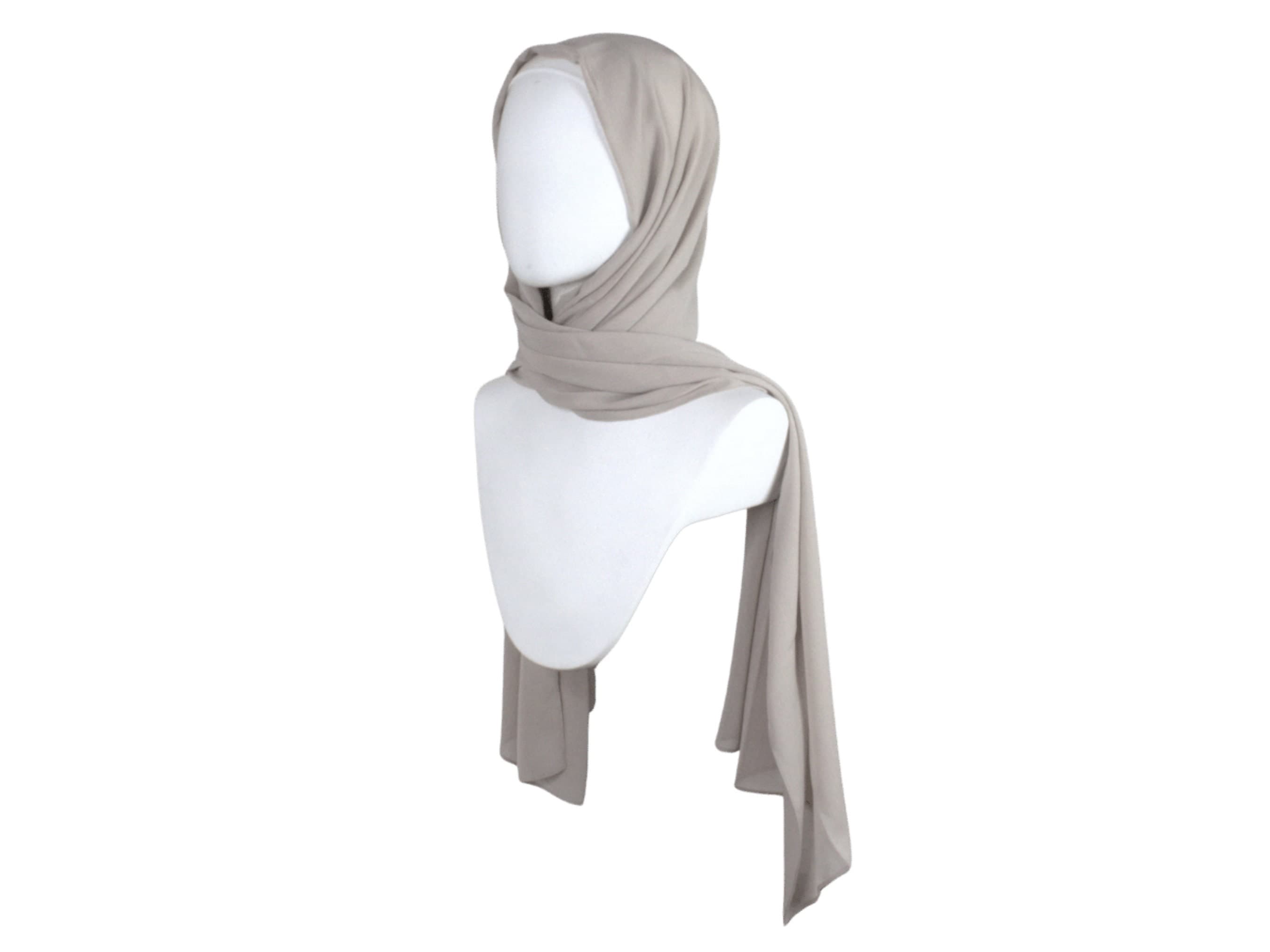 Crinkle Chiffon Hijab, Soft Texture, Sand Beige - image 3