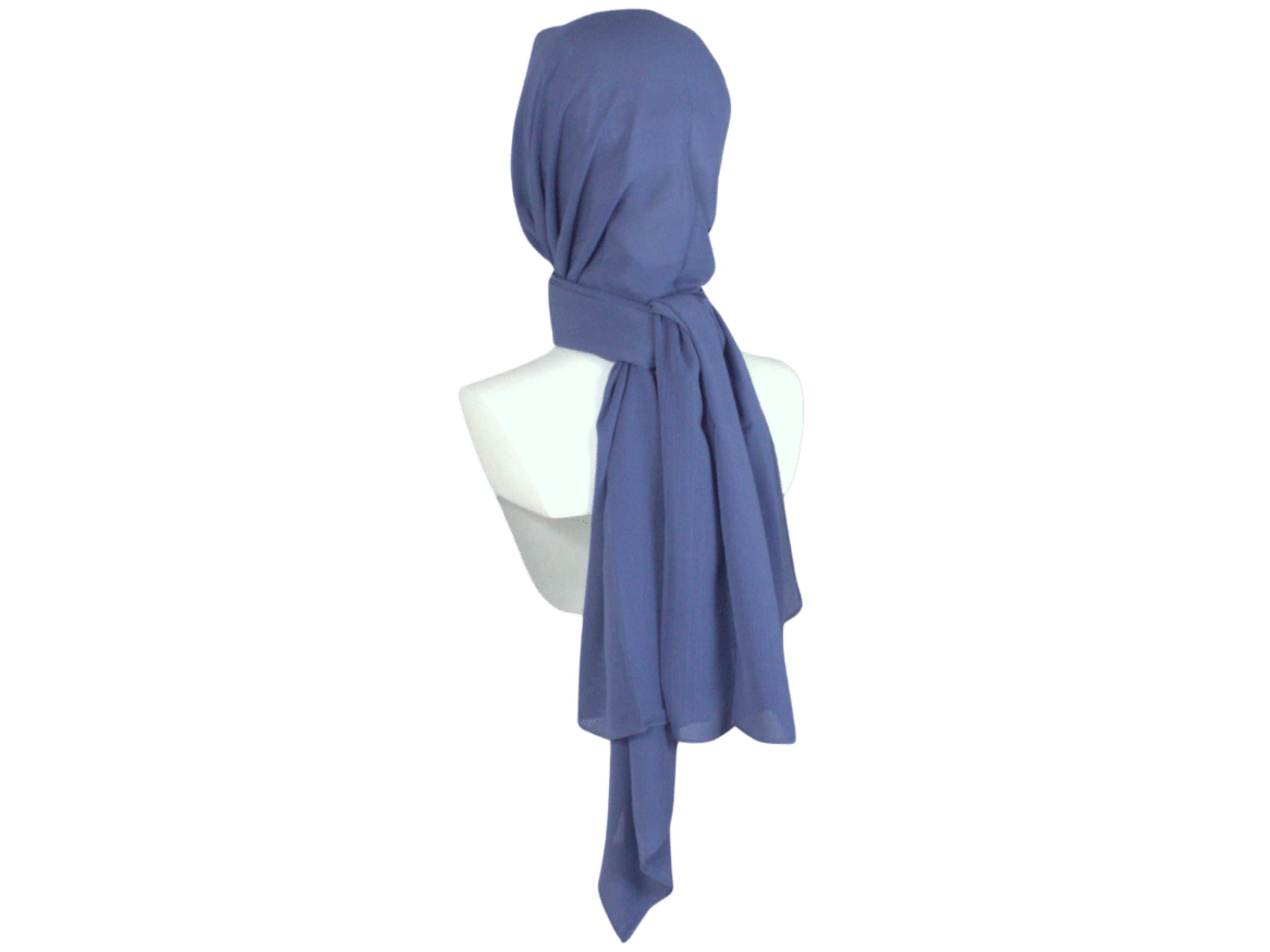 Soft Blue Crinkle Chiffon Hijab – Everyday Headscarf - image 3