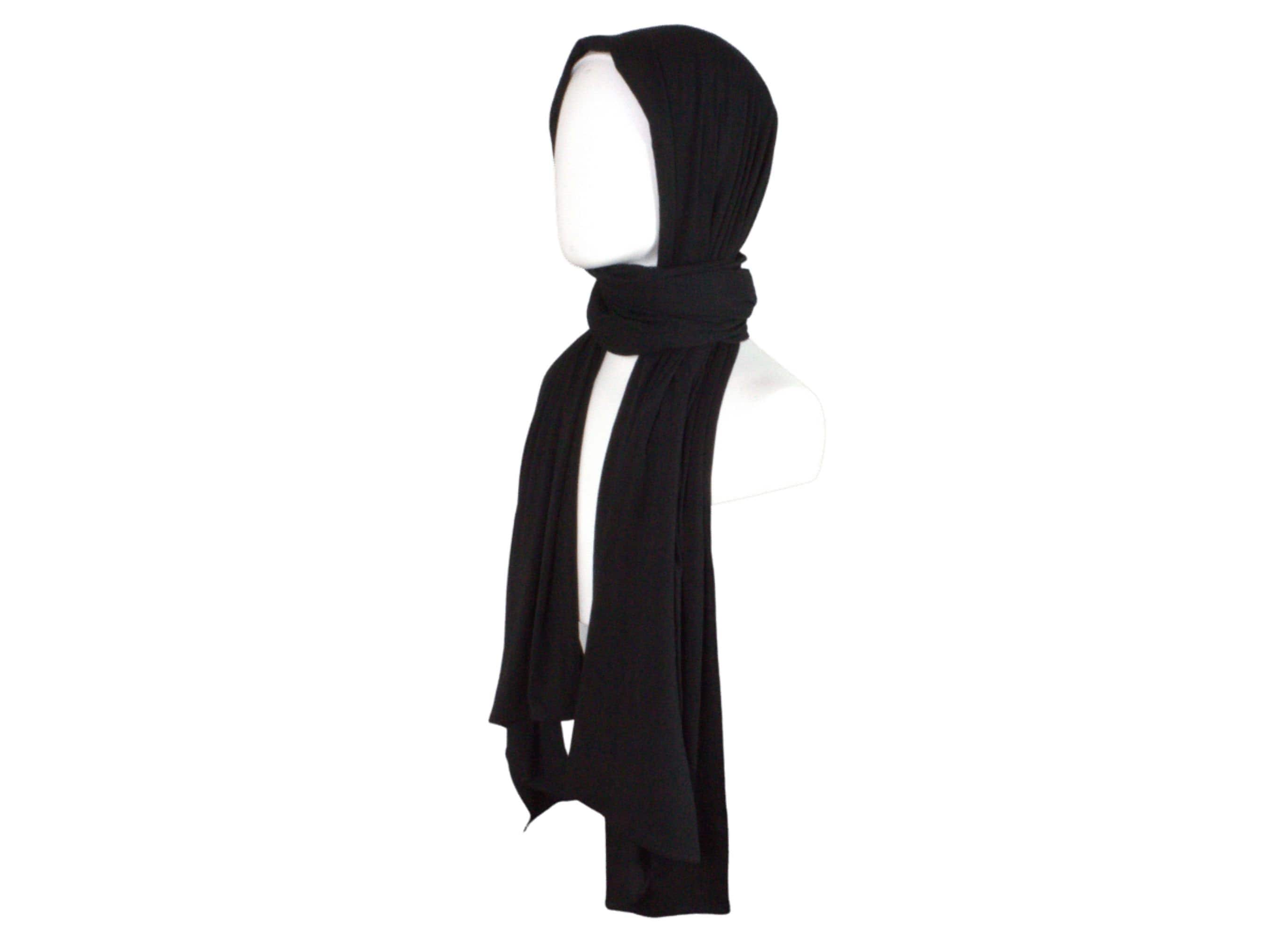 Black Bamboo Jersey Hijab Maxi Size