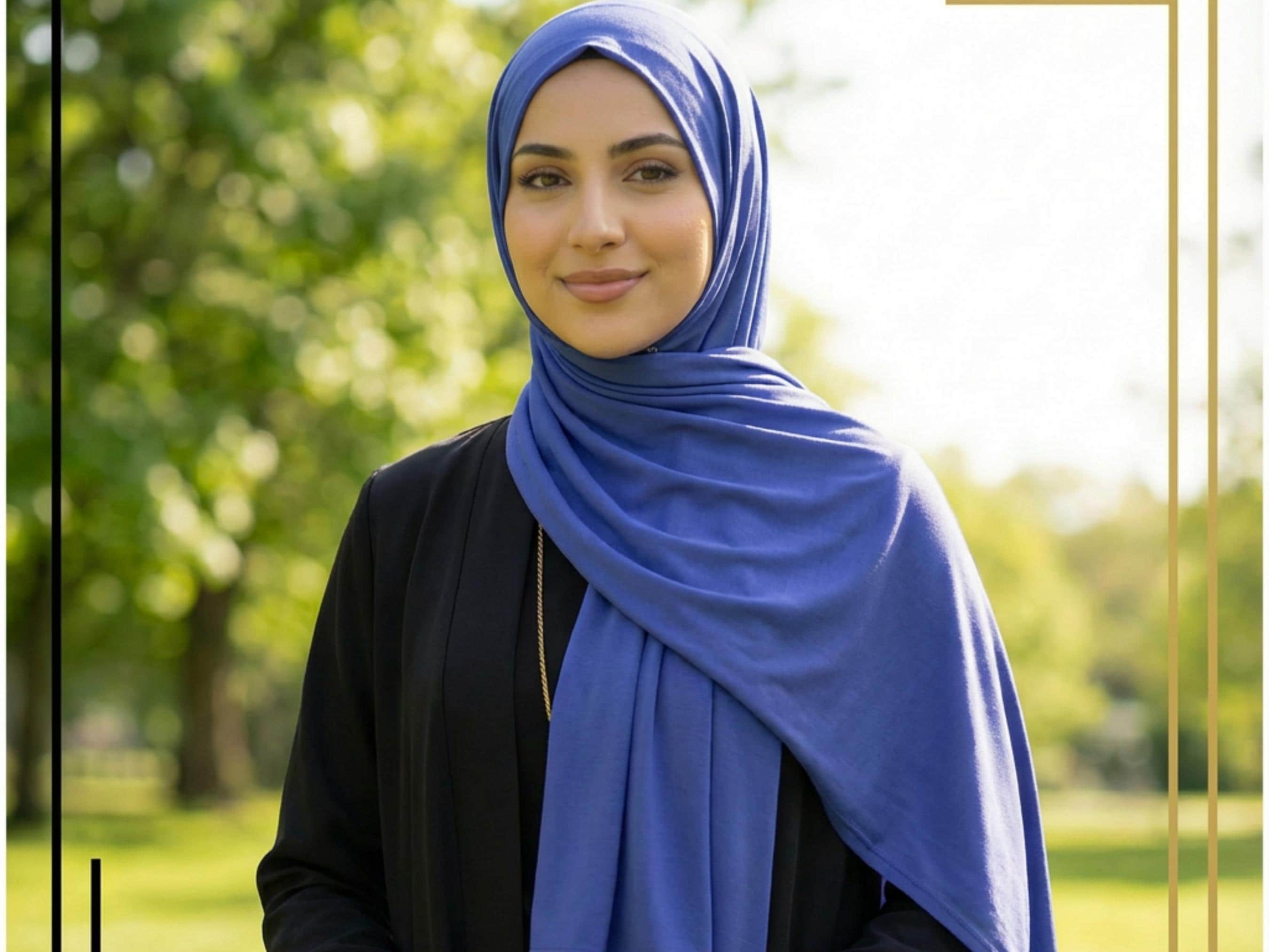 Violet Blue Bamboo Jersey Hijab, Maxi Size