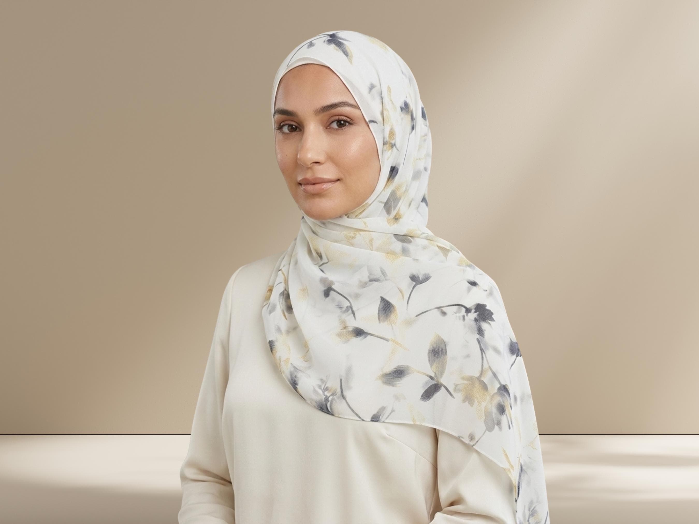 Floral Chiffon Hijab, Soft Everyday Headscarf - image 5