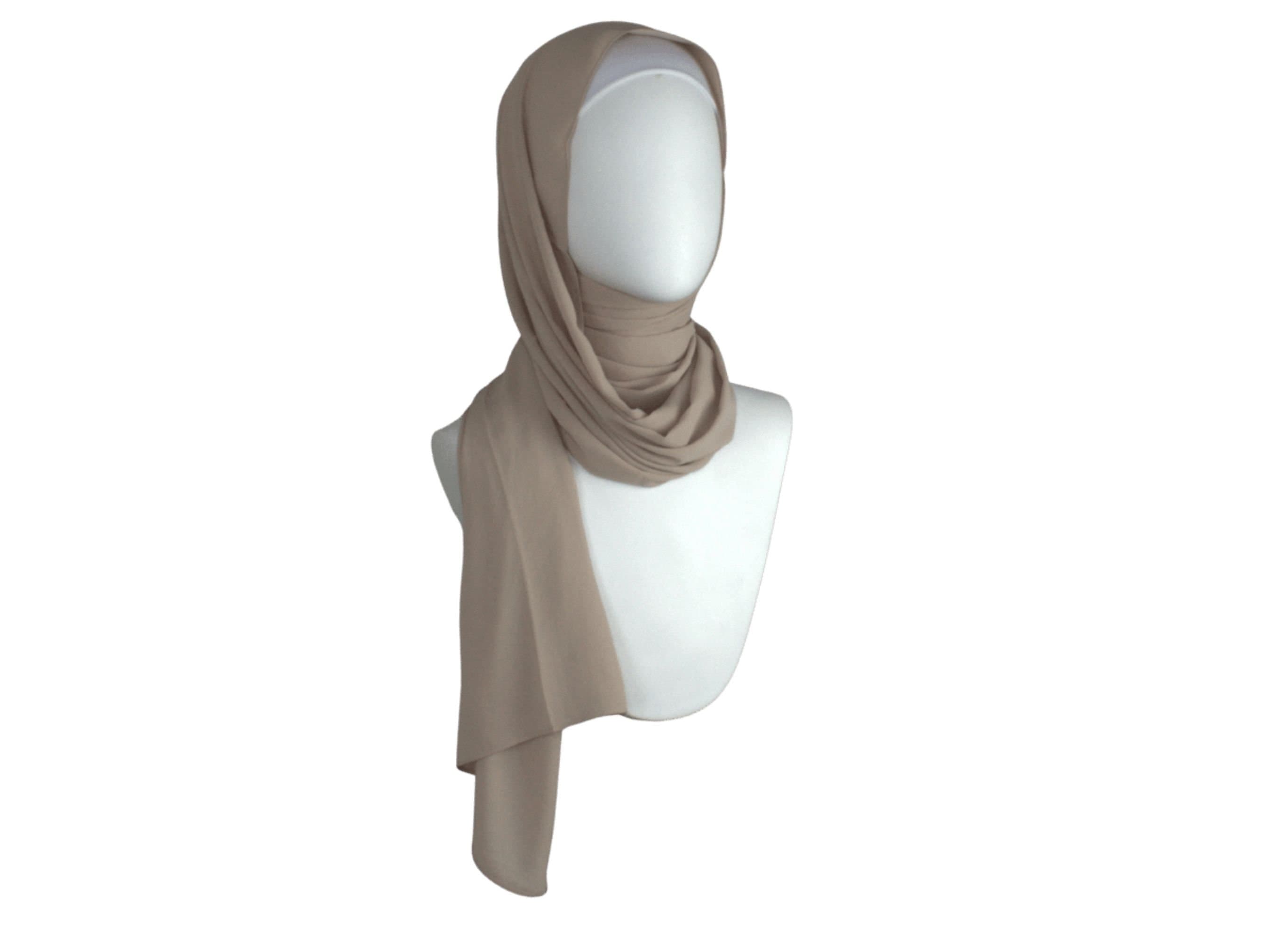 Premium Beige Diamond Chiffon Hijab, Everyday Wear (70x27) - image 5