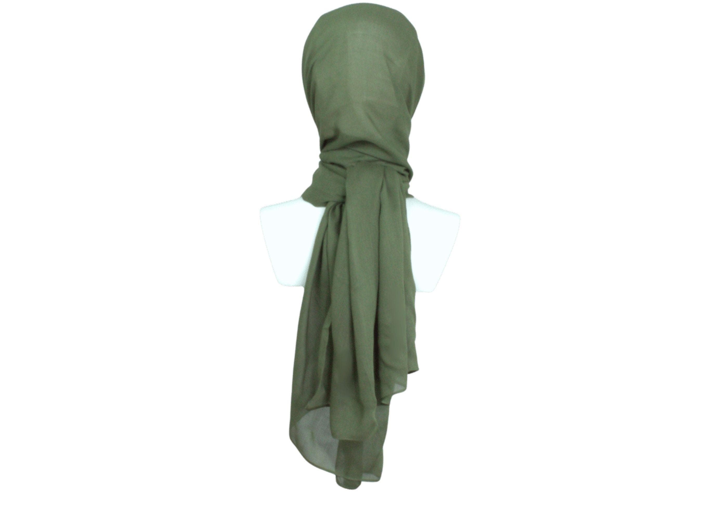 Green bamboo modal hijab, premium quality for muslim women and ideal for warm weather and heat.