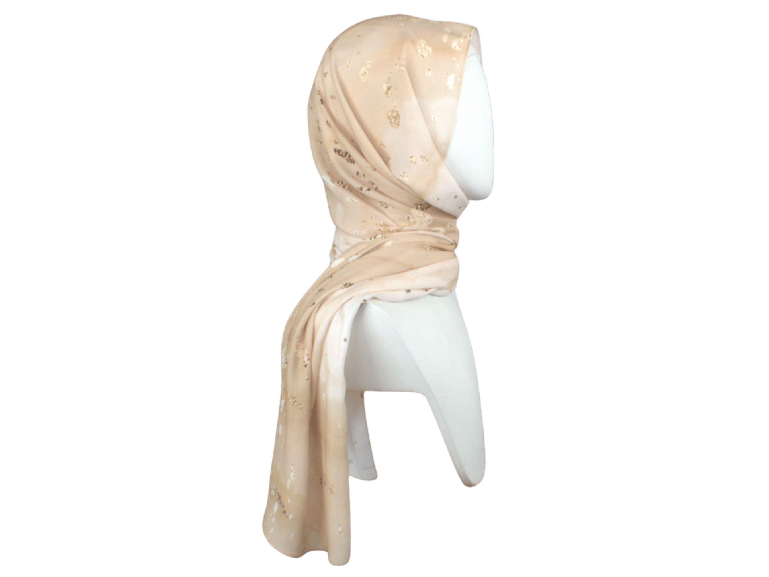 Mocha Moose Print Chiffon Hijab: Luxury Islamic Scarf - image 4