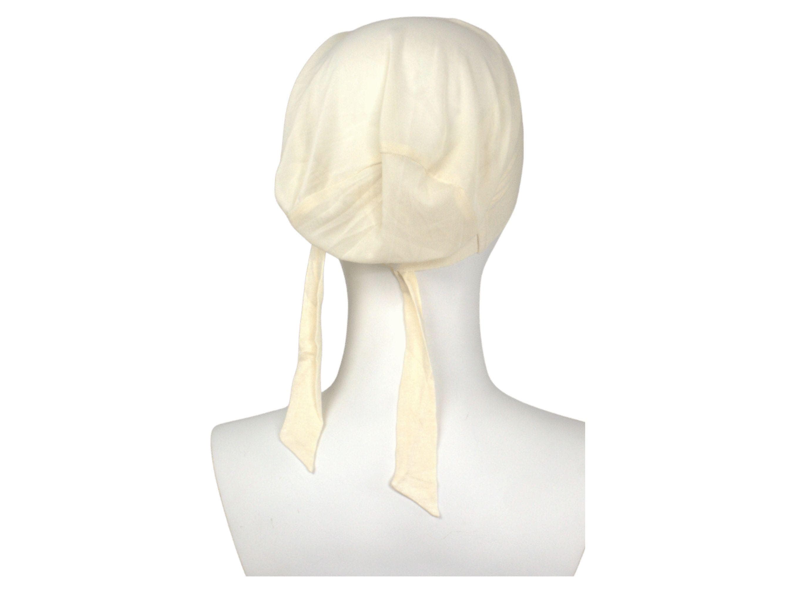 Ivory tie back mesh hijab underscarf for women and girls. Premium quality hijab bonnet caps with elastic | Lina Zibdeh