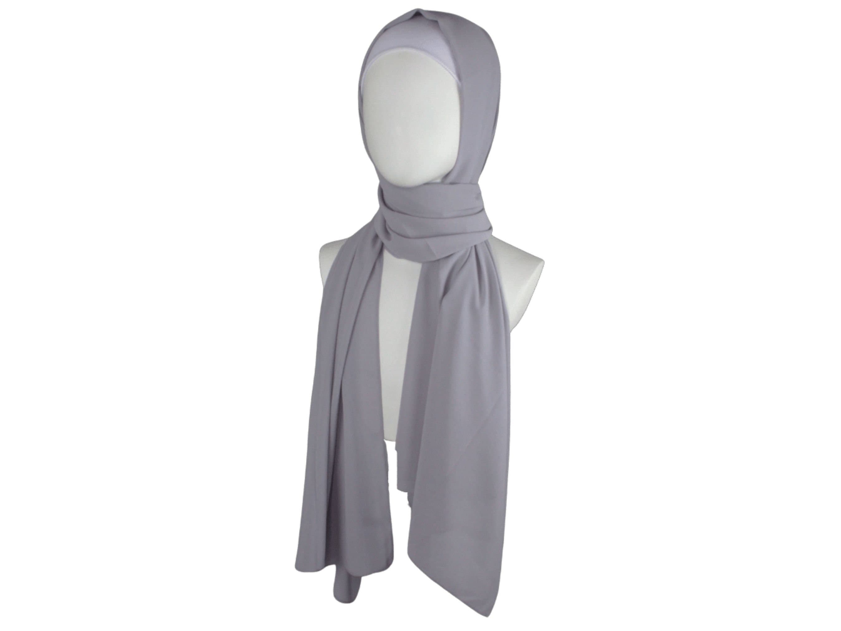 Gray Hijab scarf, grey chiffon hijab headscarf