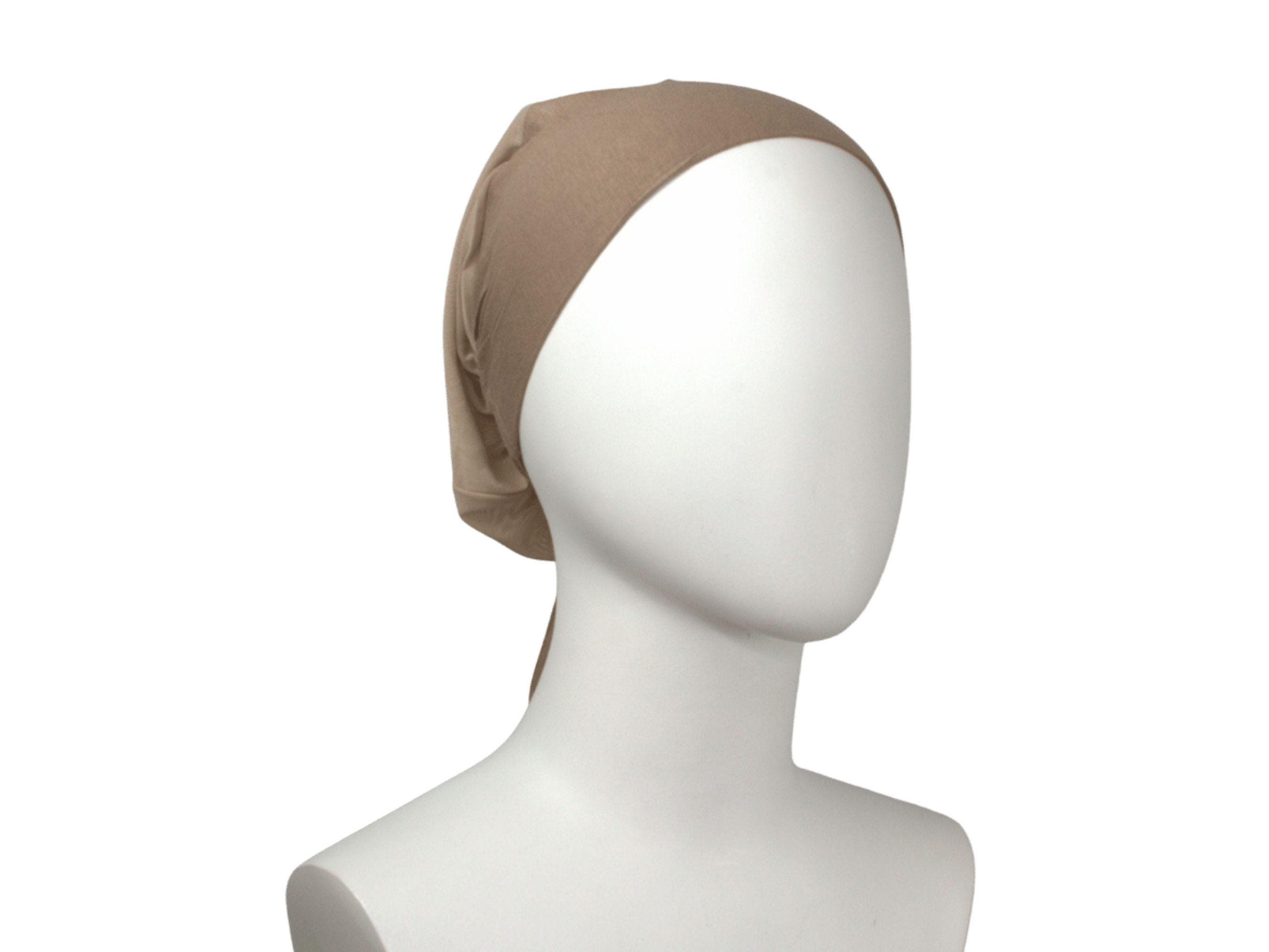 airy mocha brown tie back hijab underscarf ideal for everyday. mocha beige tie back mesh bonnet for women and girls | Lina Zibdeh