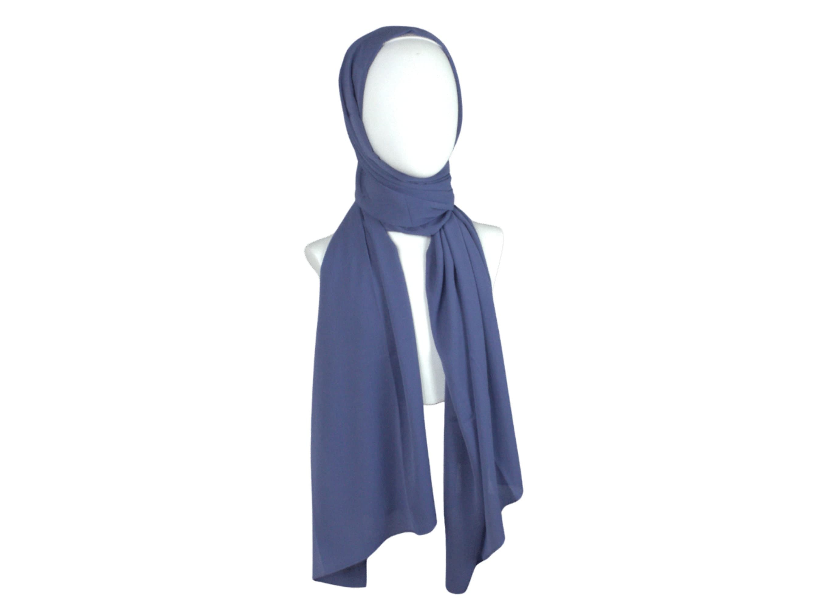 Soft Blue Crinkle Chiffon Hijab – Everyday Headscarf - image 4