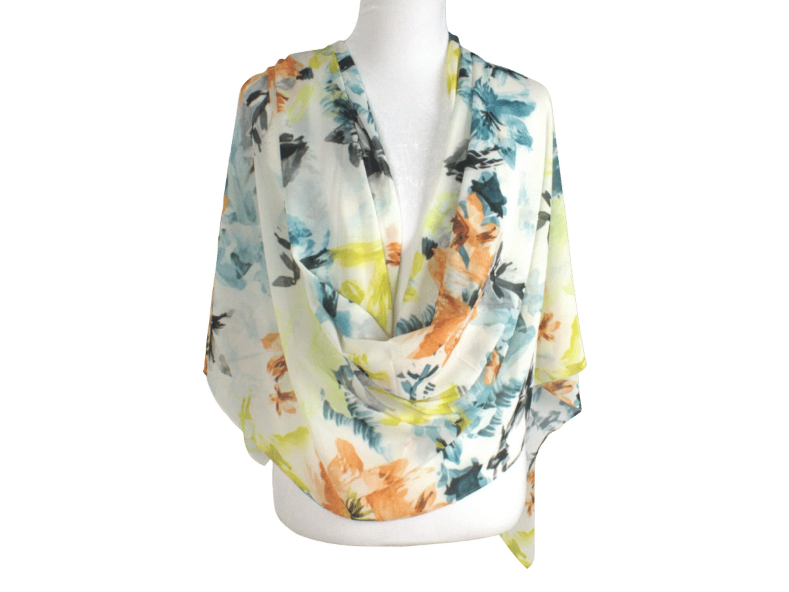 Floral chiffon hijab scarf | luxury headscarf