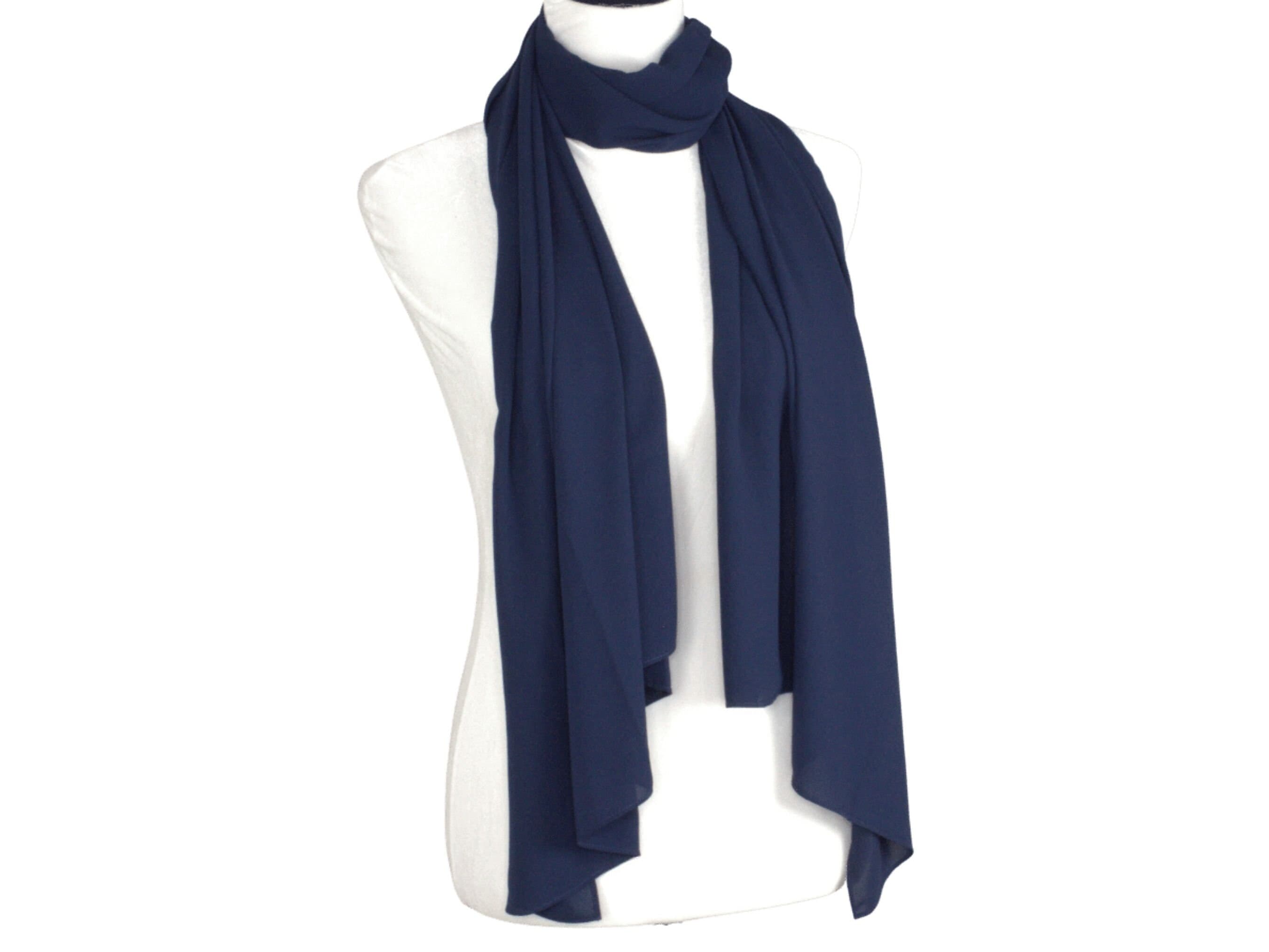 Navy blue chiffon hijab, maxi dark blue chiffon hijab scarf