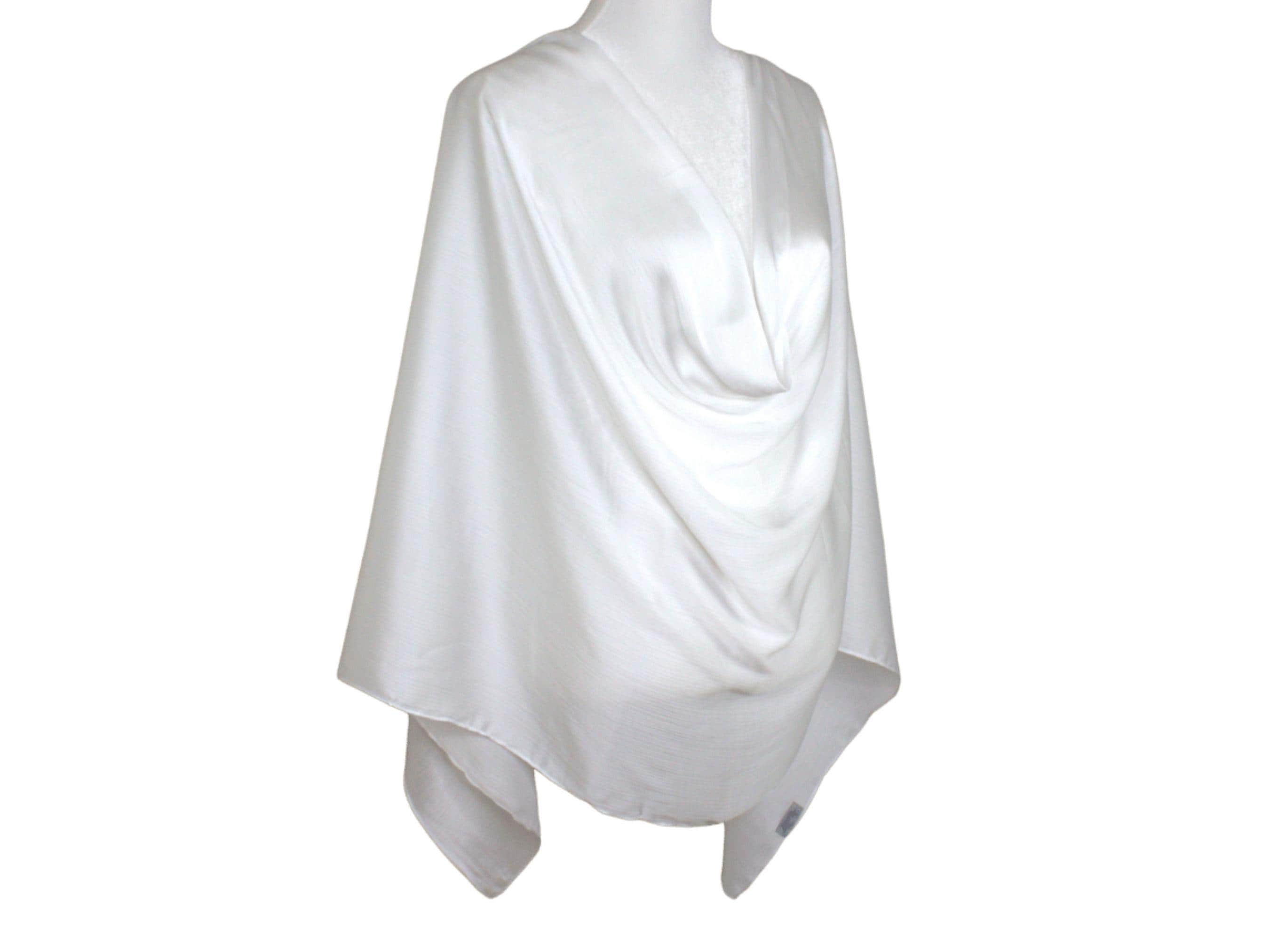 white satin hijab for formal occasions | fancy white satin hijab