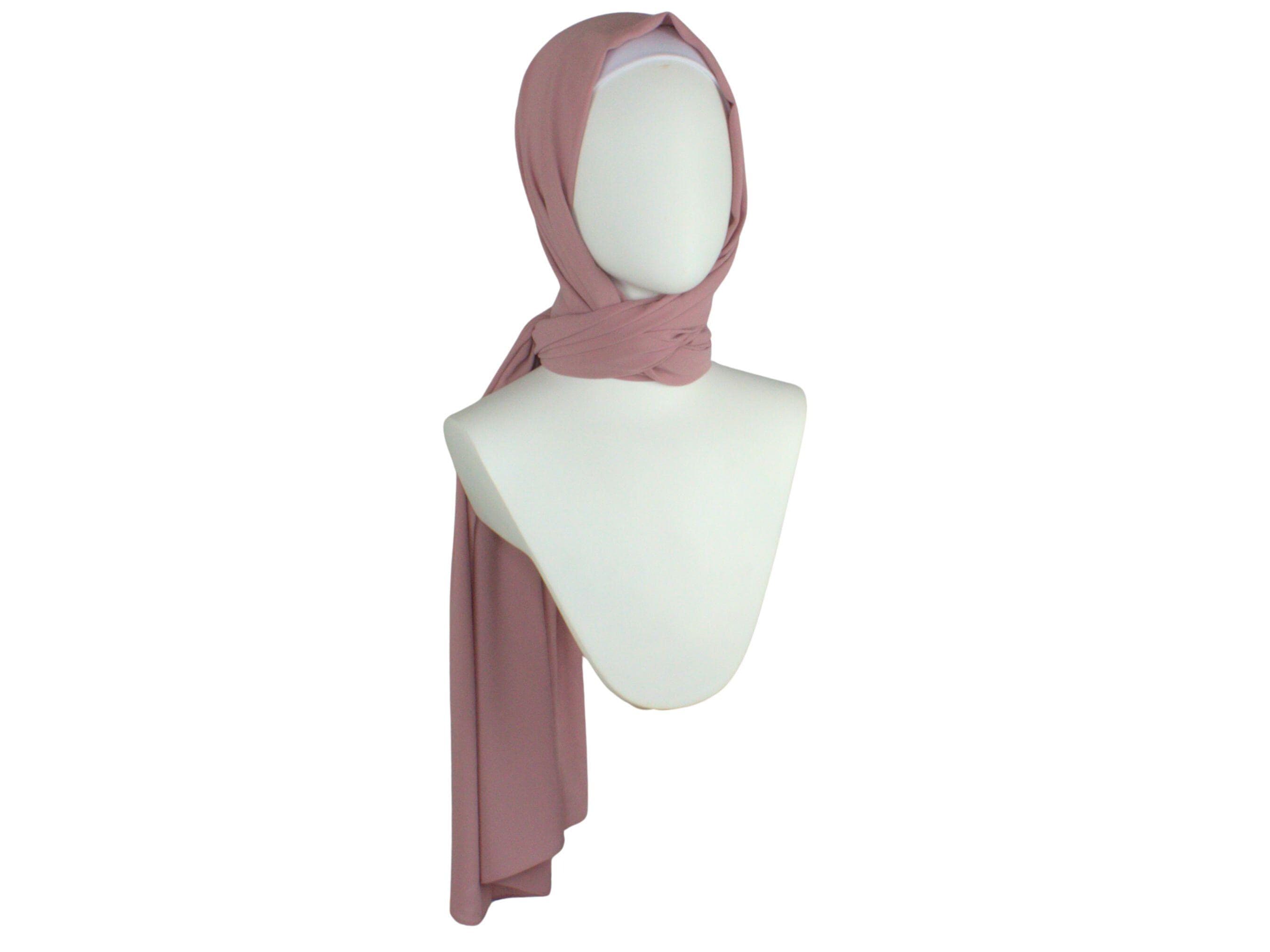 High-end muted Mauve chiffon hijab scarf | Maxi dusty mauve chiffon hijab | Lina Zibdeh
