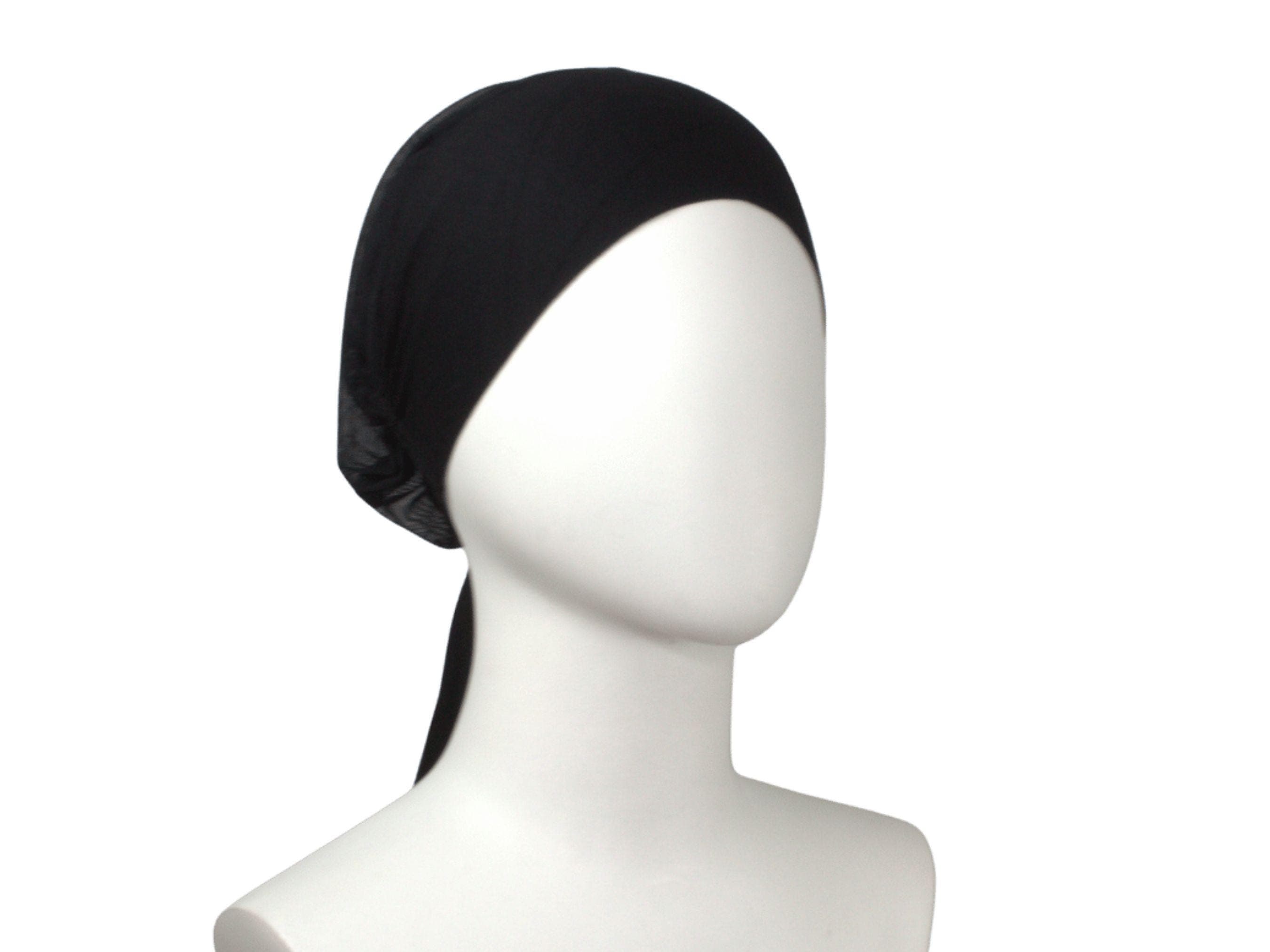 Black mesh tie back hijab underscarf. Non-slippery and airy hijab cap comfortable for women and girls | Lina Zibdeh