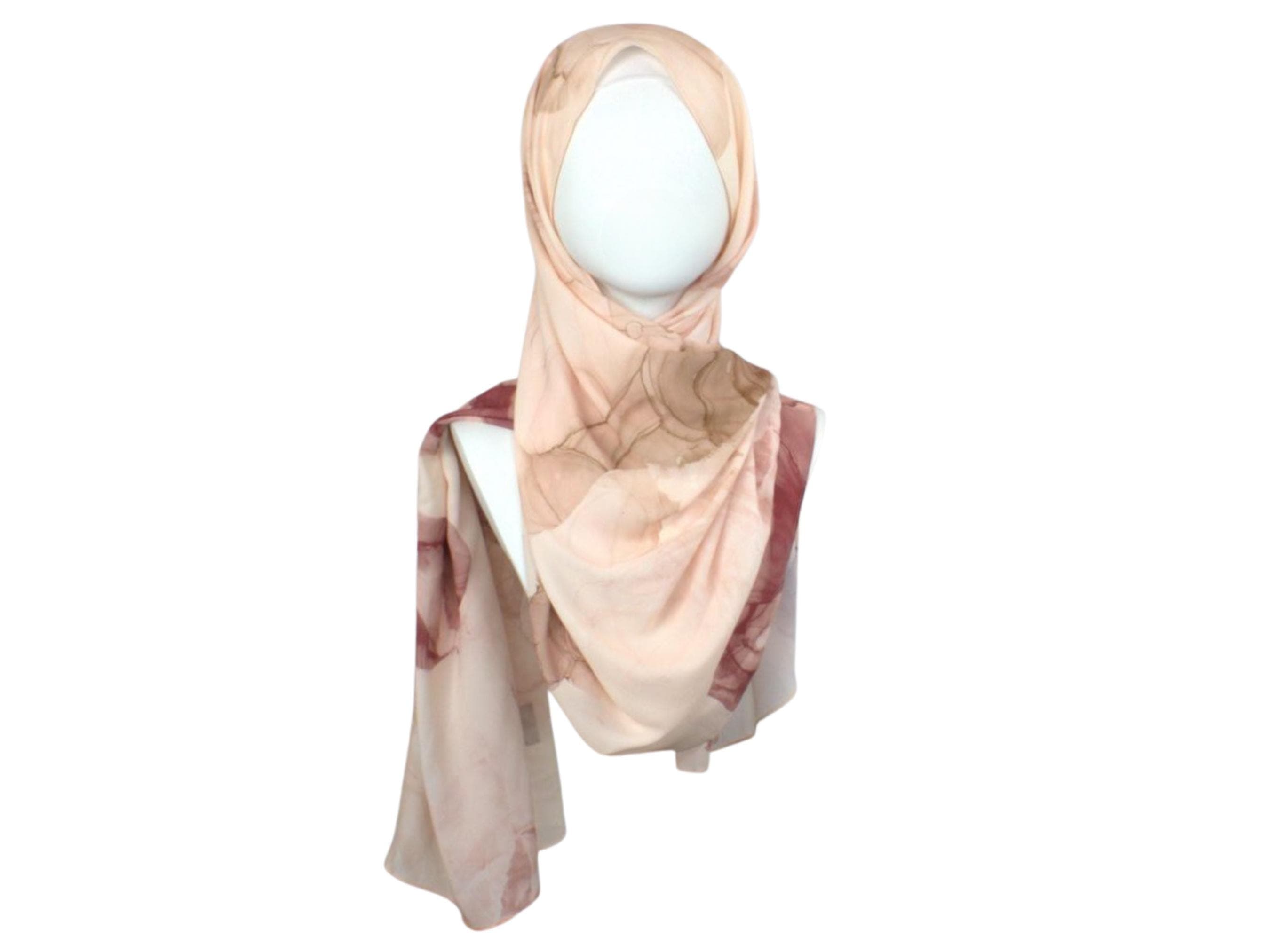 Luxury Floral Chiffon Hijab: Rose Blush Islamic Scarf - image 2