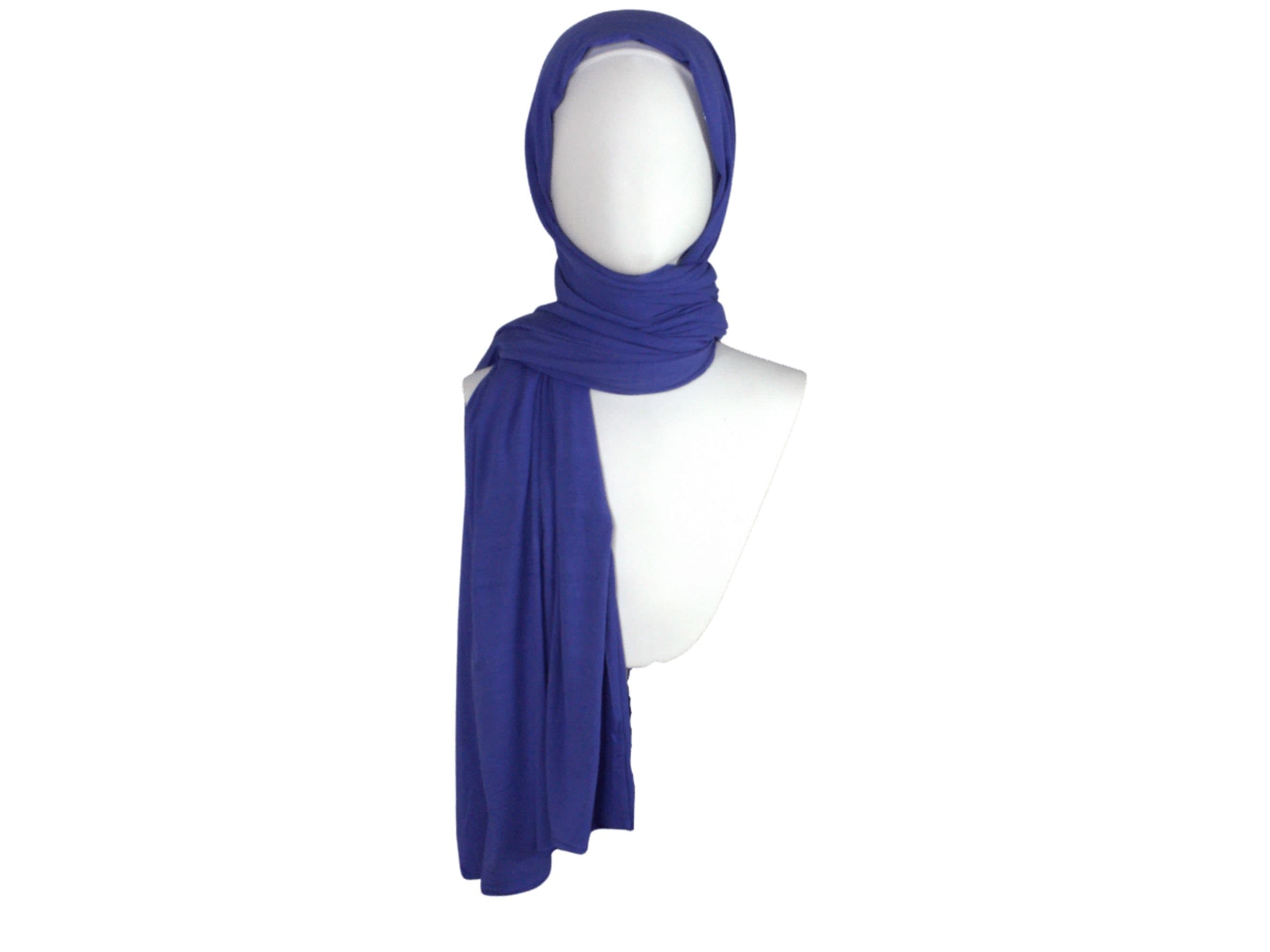 Violet Blue Bamboo Jersey hijab, maxi bamboo hijab premium qualtiy
