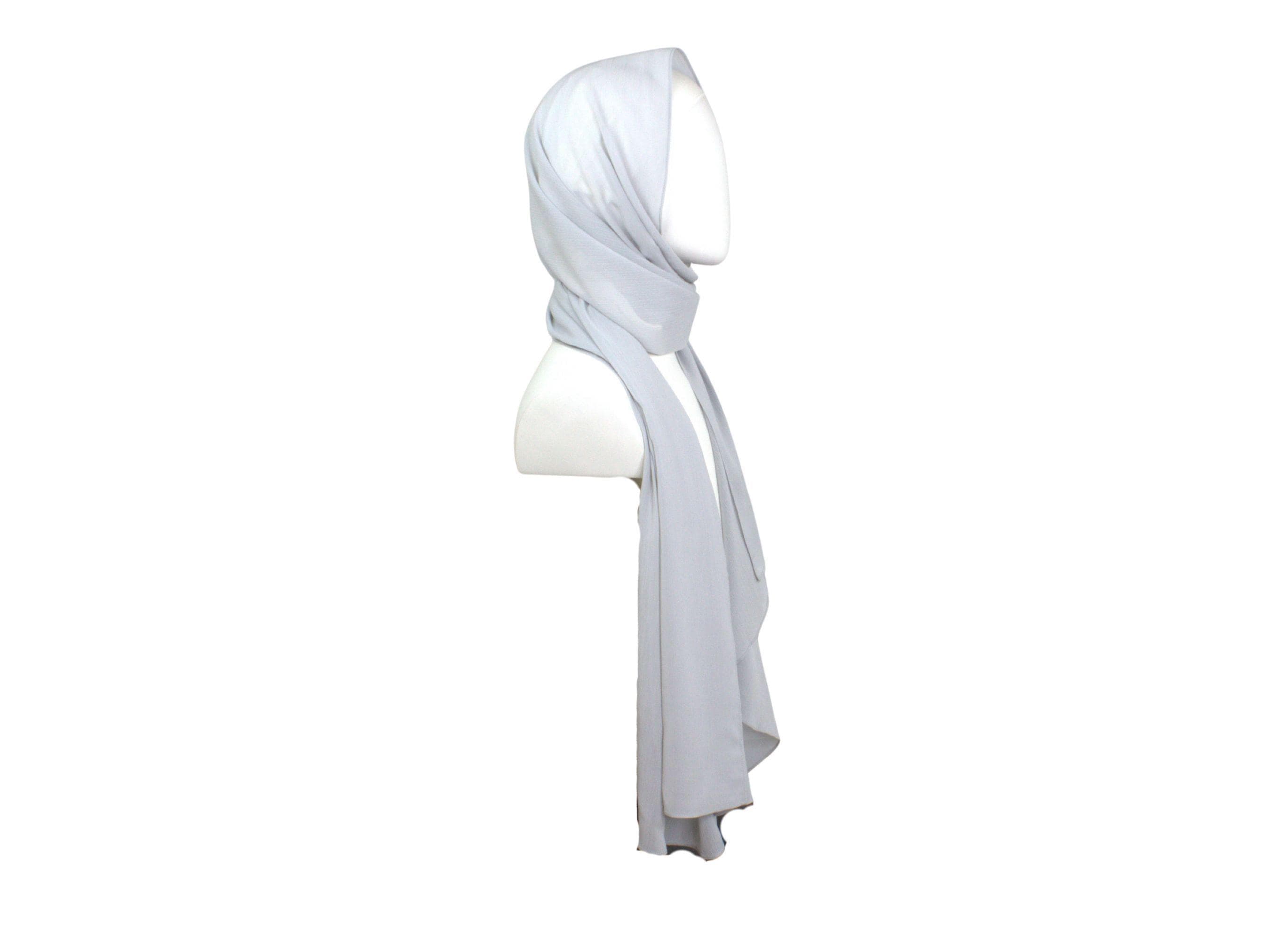 light grey crinkle chiffon hijab scarf ideal for work and everyday | Lina Zibdeh
