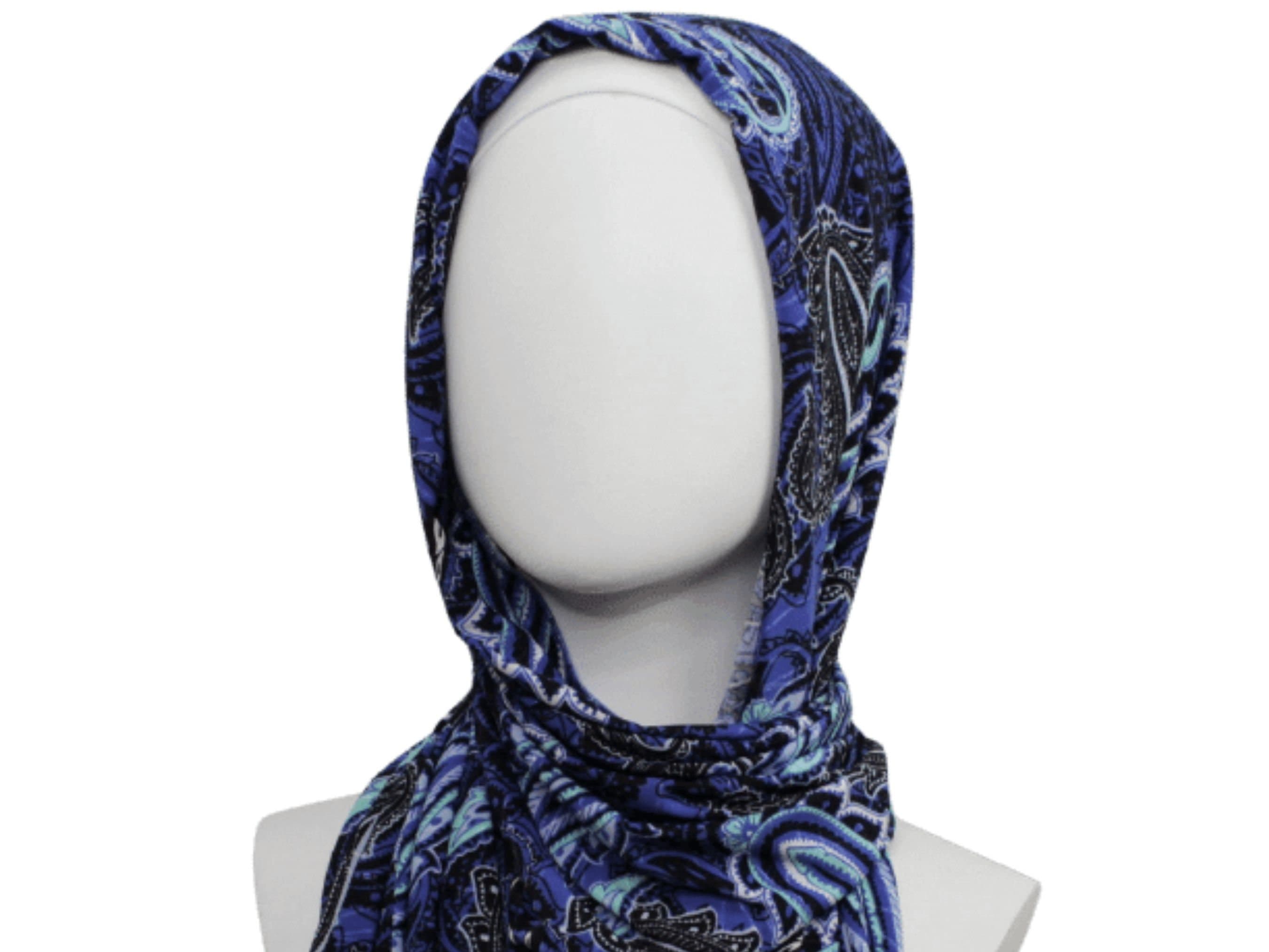 Printed Jersey Hijab, Paisley Zibde Fabric, Buttery Feel - image 3
