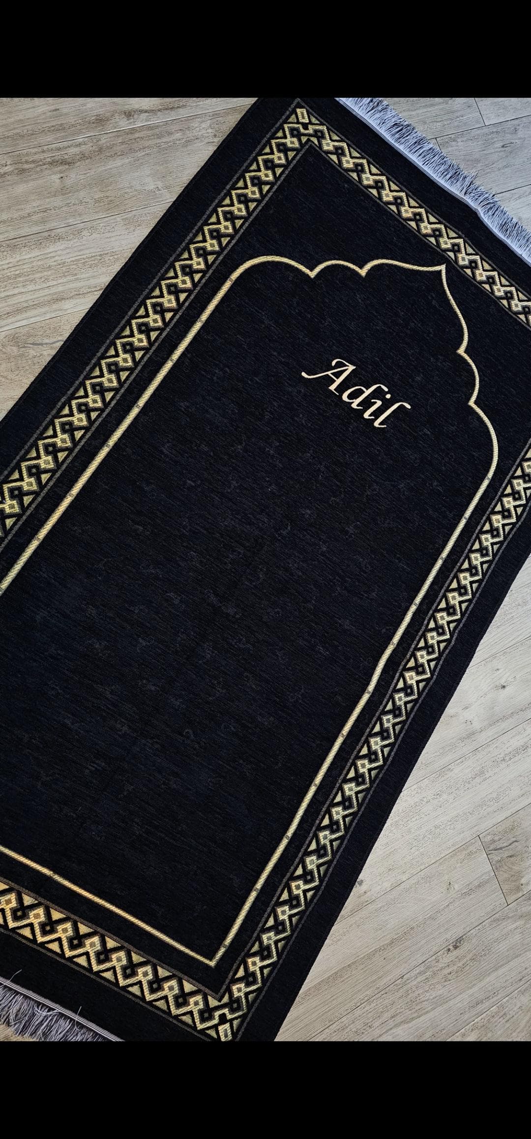 Personalised prayer mat, Islamic prayer rug, personalised musallah, Arabic salah mat, janamaz gift idea Hajj and Umrah gift - image 3
