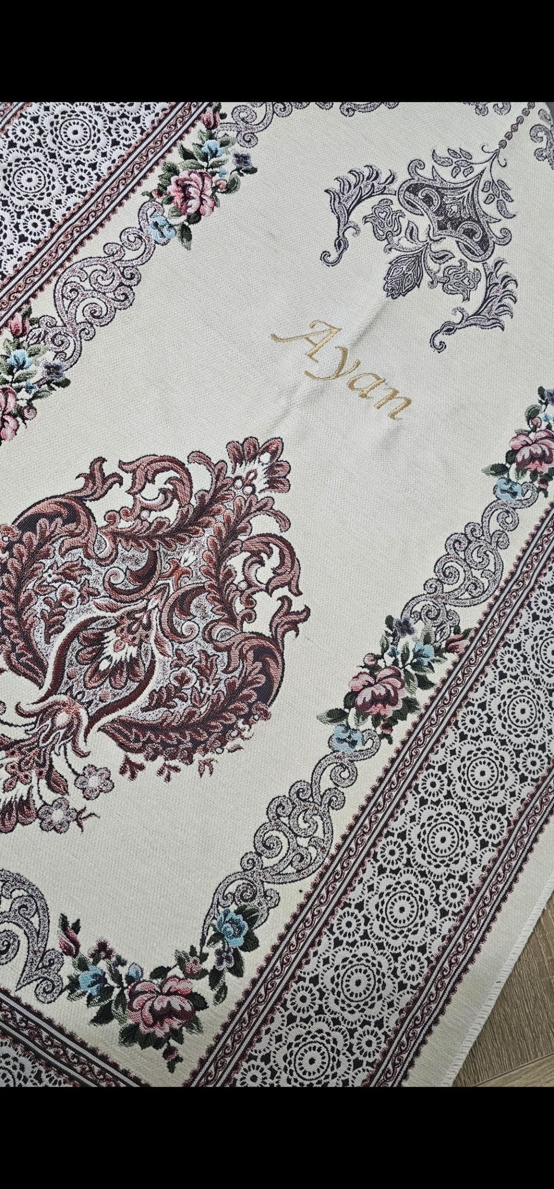 Prayer rug, personalised prayer mat, personalised musallah, Arabic prayer rug, Islamic praying gift, janamaz prayer, salah mat
