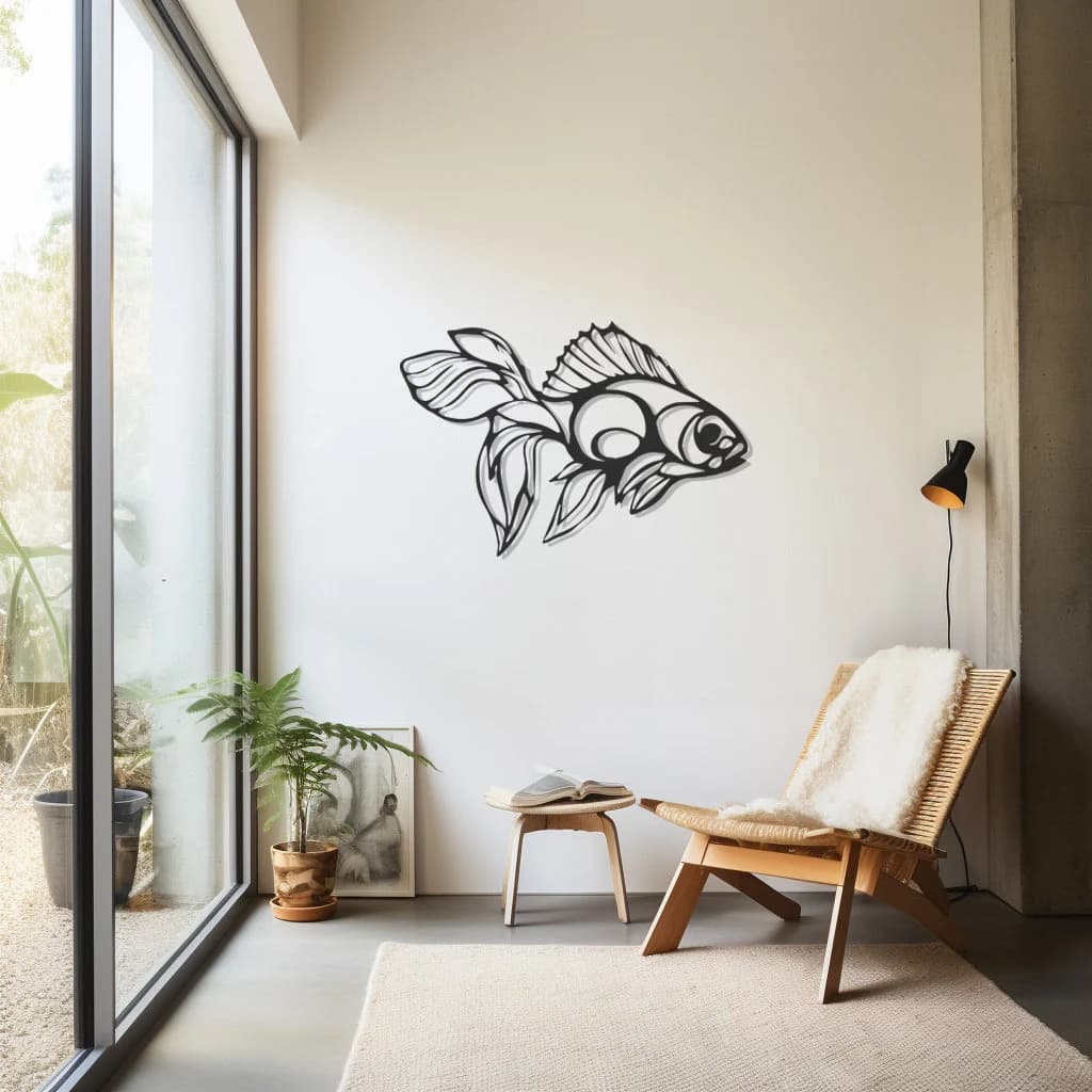 Metal Fish Wall Art: Whimsical Ocean Home DecorNew Year's gift