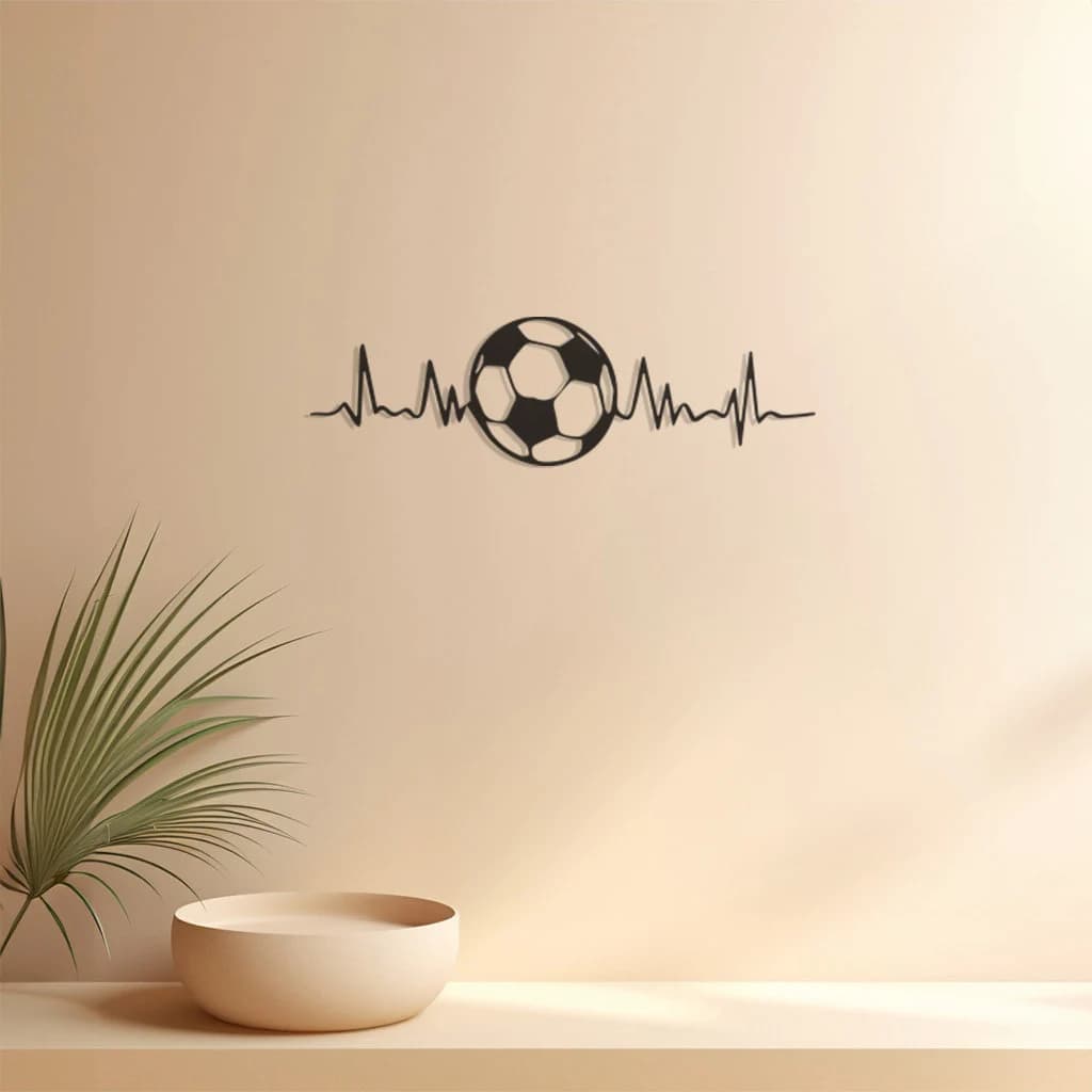 Football Design, Metal Wall Art,Football Love Decor,Sports Fan Home Accent, Soccer Ball Silhouette, Athletic Theme Decoration, Game Room Art