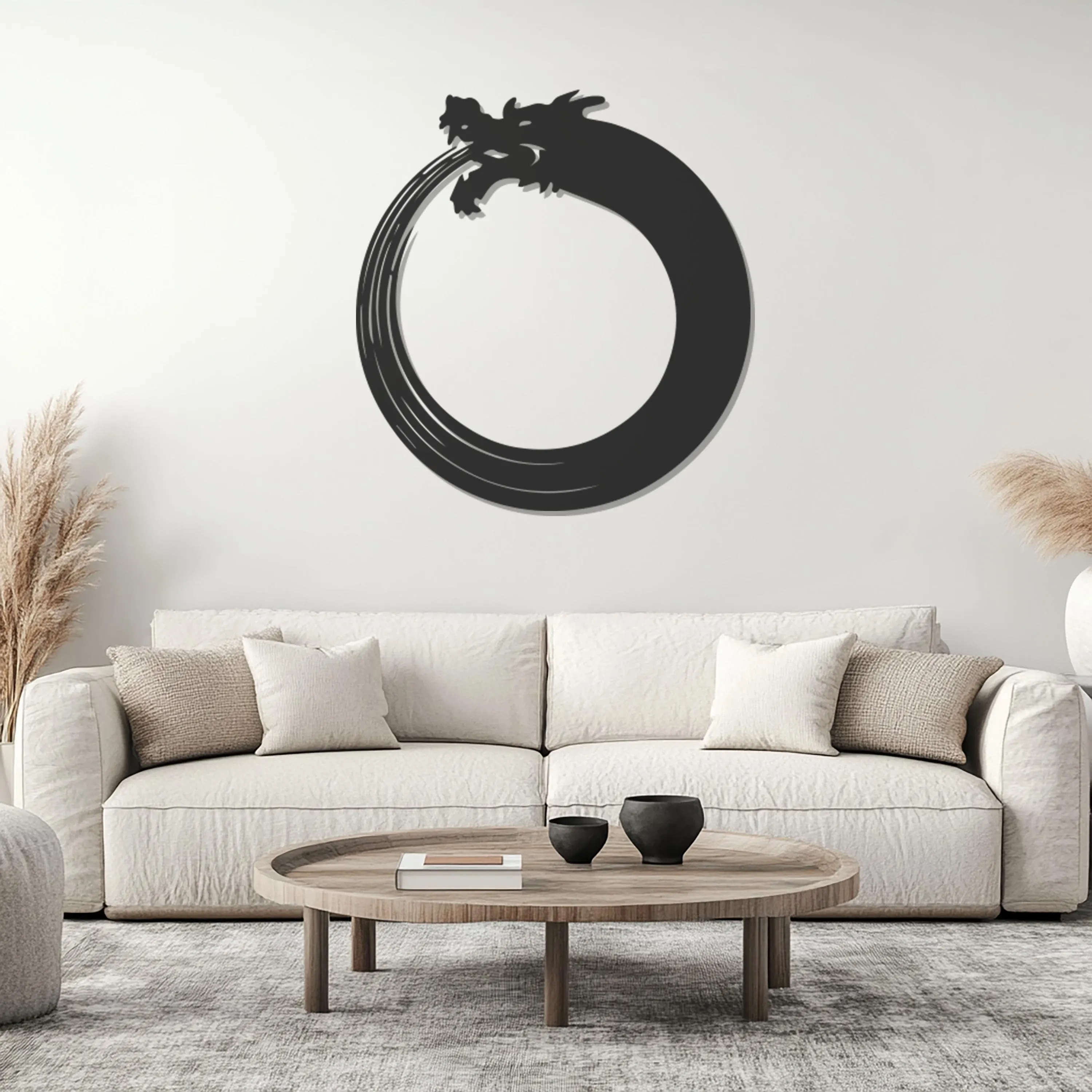 Dragon Metal Wall Art, Circle Mythologic Home DecorNew Year's gift
