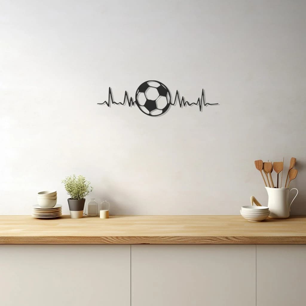 Football Design, Metal Wall Art,Football Love Decor,Sports Fan Home Accent, Soccer Ball Silhouette, Athletic Theme Decoration, Game Room Art