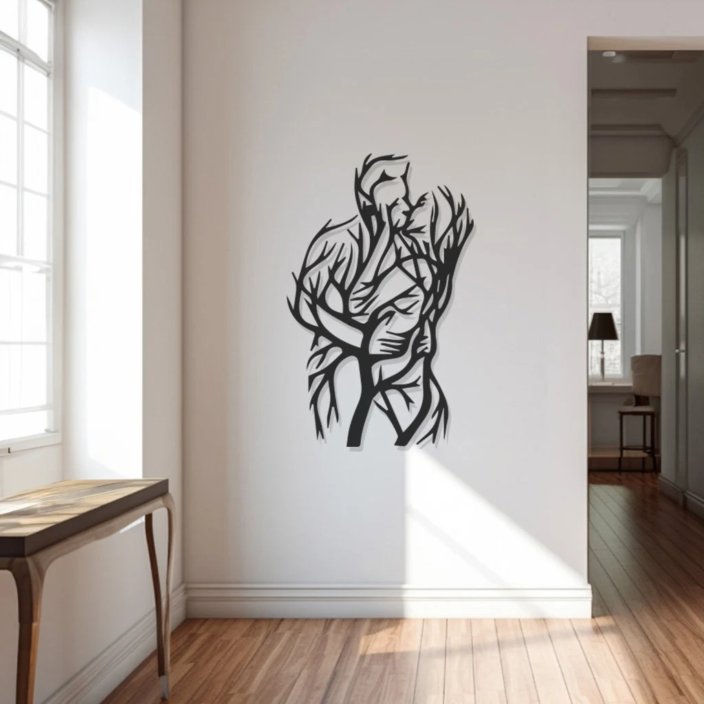 Kissing Couple Metal Wall Art: Romantic Silhouette, Sweetheart DecorNew Year's gift - image 5