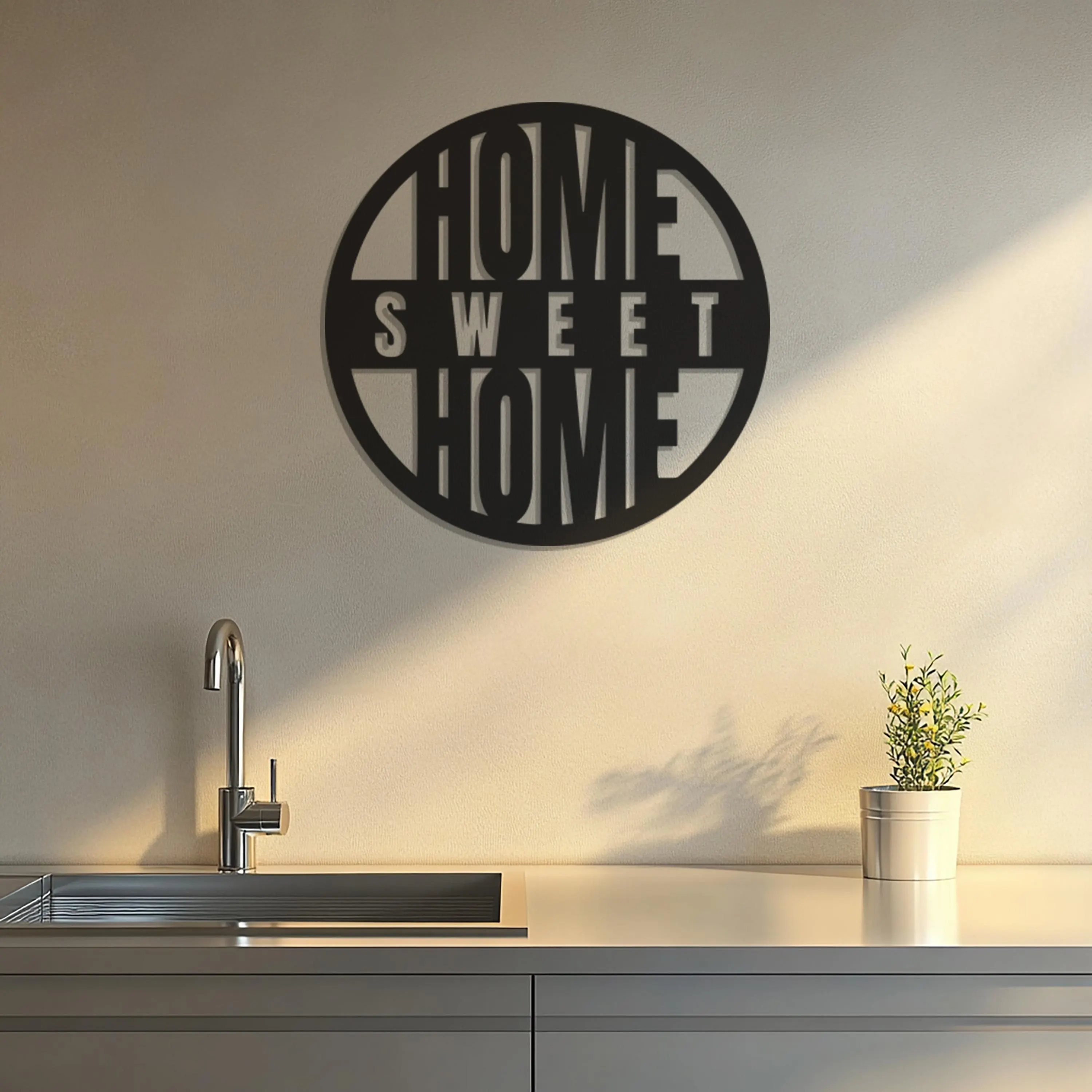 Home Sweet Wall Art Decor, Home Wall Decor, Circle Metal Wall Art, Handmade Home Decor, Wall Hangins, Christmas Gifts, Gift For Her