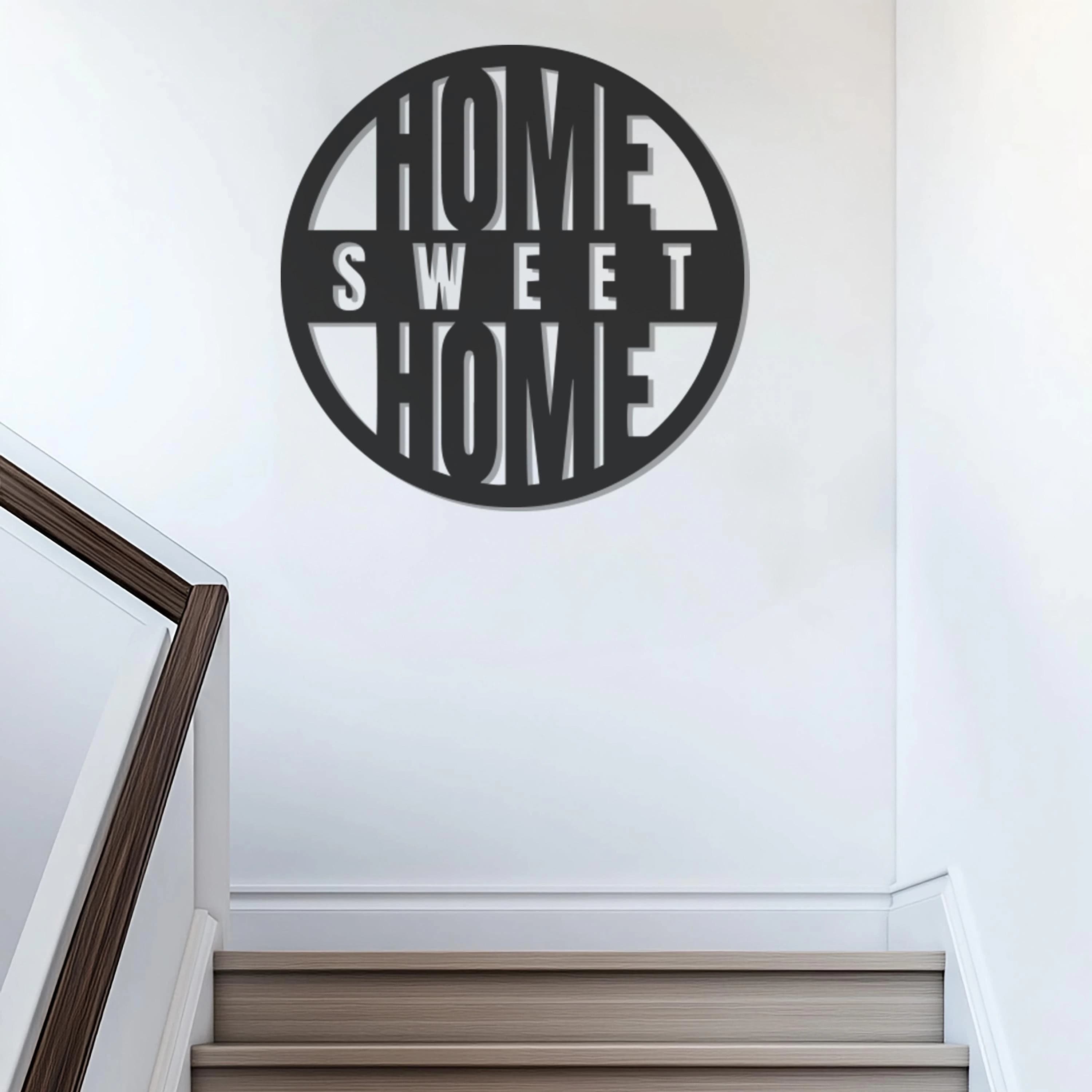 Home Sweet Wall Art Decor, Home Wall Decor, Circle Metal Wall Art, Handmade Home Decor, Wall Hangins, Christmas Gifts, Gift For Her