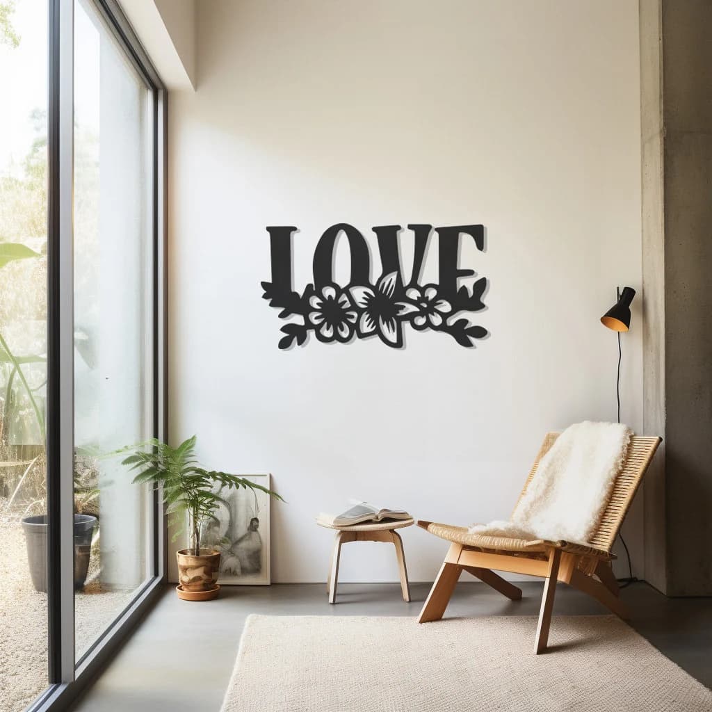 Floral Heart Metal Wall Art: Romantic Home DecorNew Year's gift