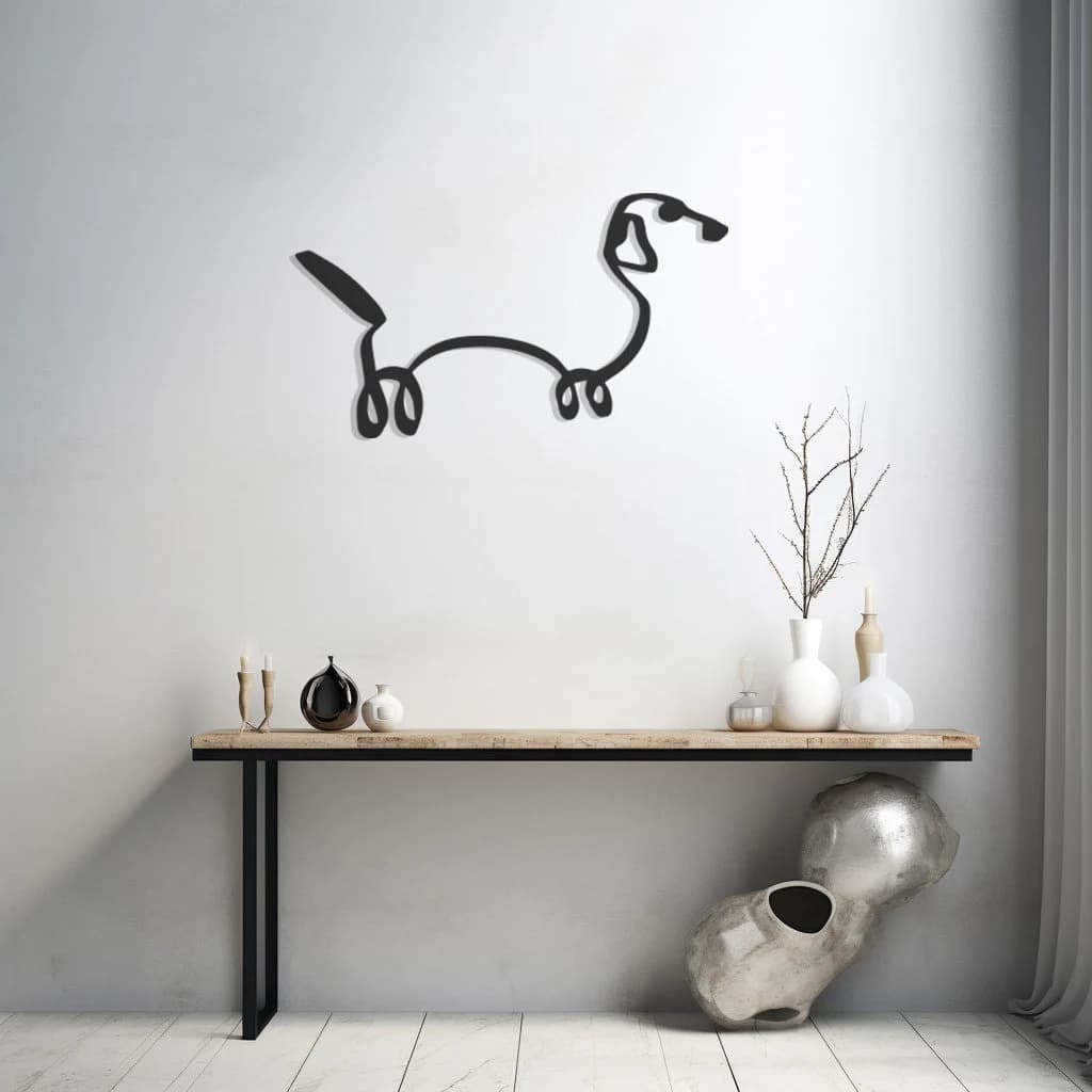 Dachshund Dog Metal Wall Art, Wiener Dog Decor, Pet Lover Wall Hanging, Animal Themed Artwork, Modern Home Decoration, Dachshund Owner Gift
