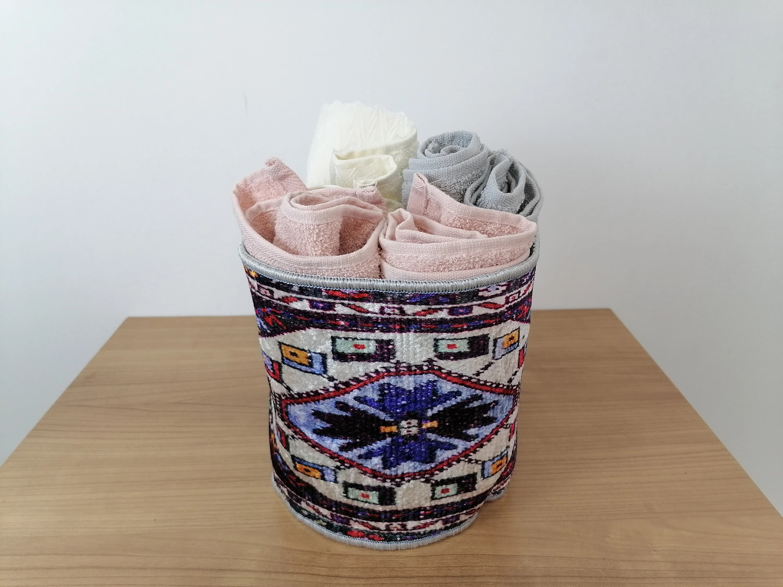 handmade basket, hallway storage, bohemian basket, ethnic basket, plant pot cover, towel basket, kilim basket, plant pot, handmade basket - image 3