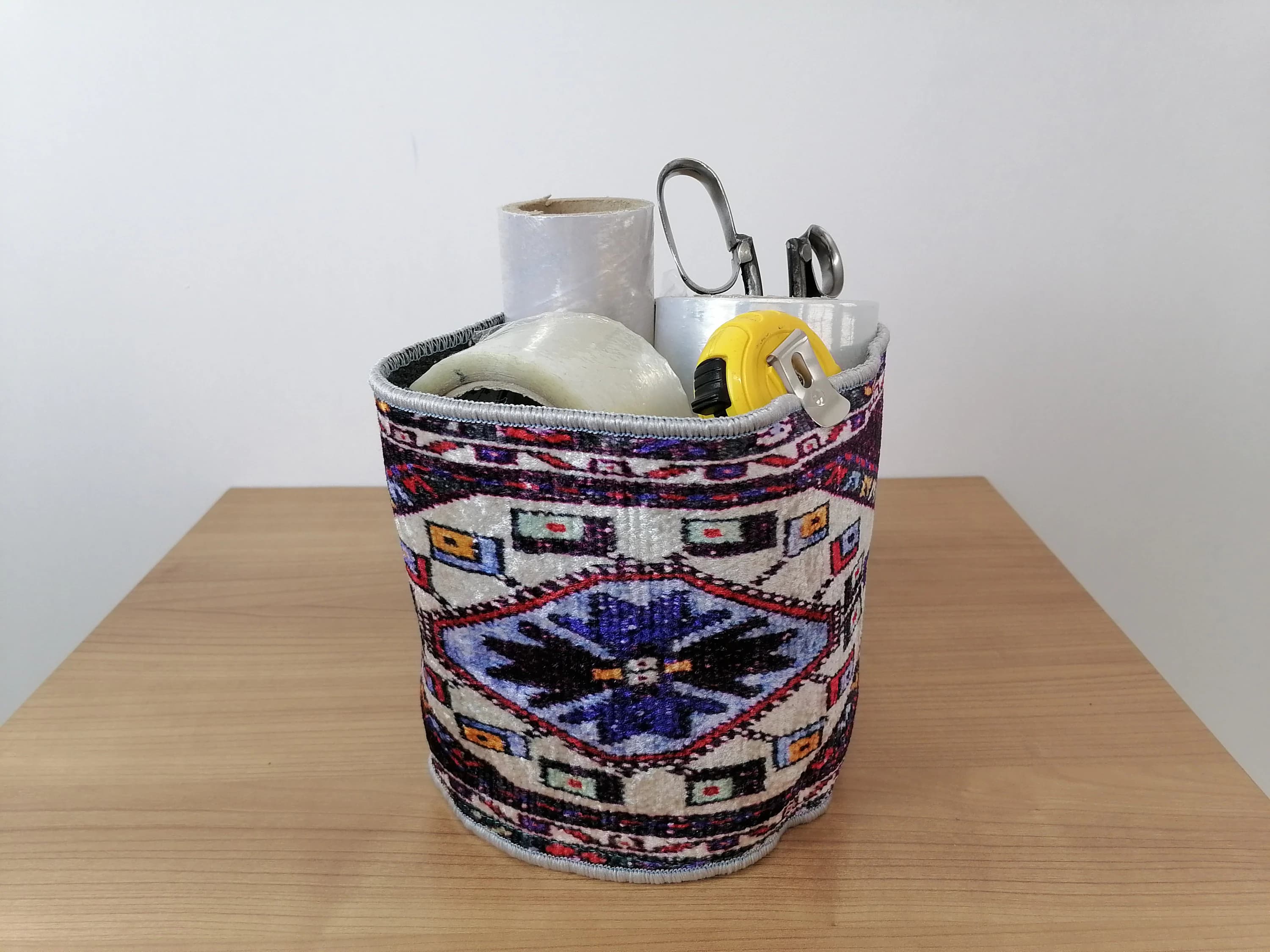 handmade basket, hallway storage, bohemian basket, ethnic basket, plant pot cover, towel basket, kilim basket, plant pot, handmade basket - image 4
