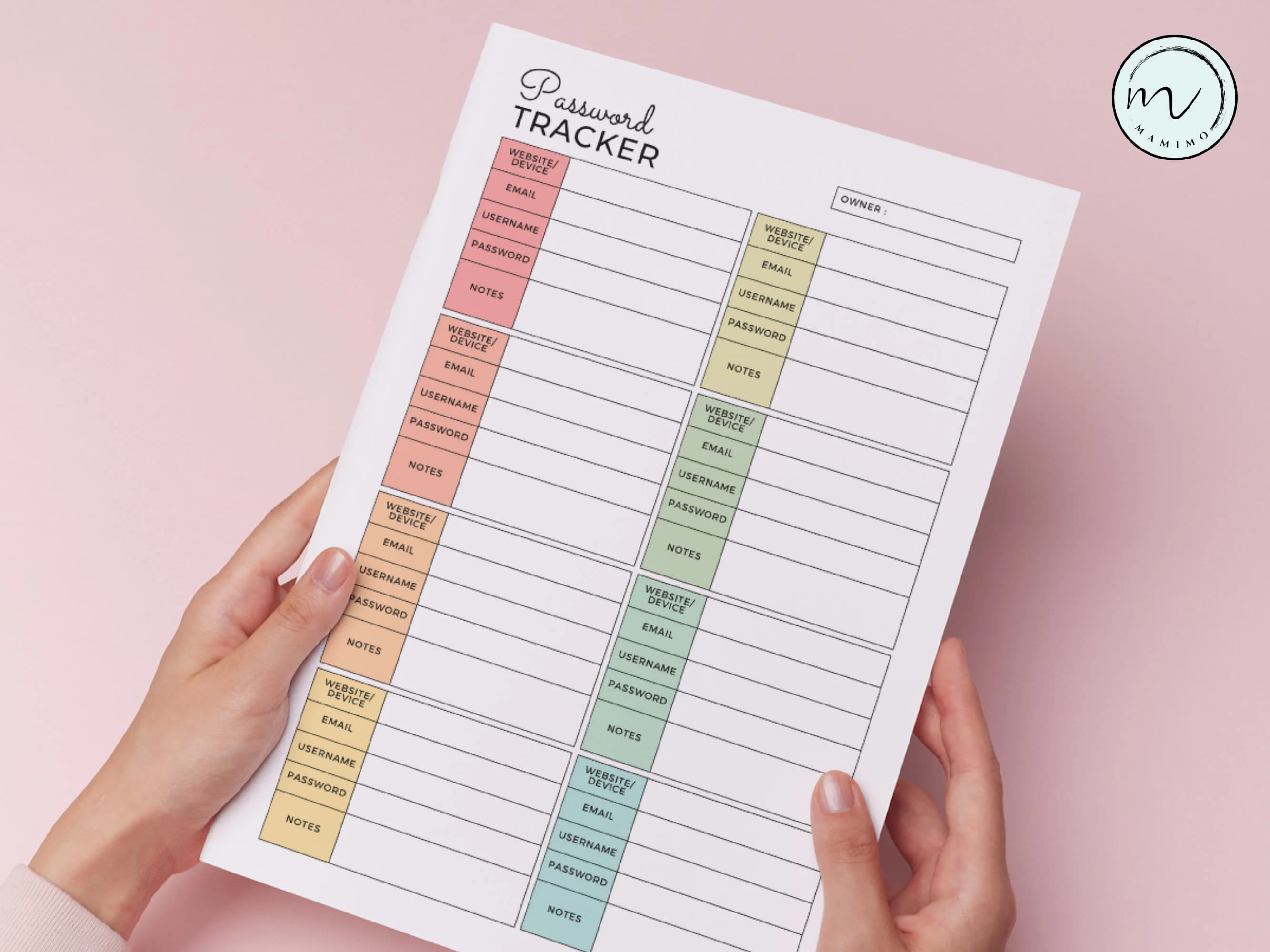 Password Tracker | Password Keeper | Password Log Template | Instant Download | Printable And Fillable PDF A4/Letter Size - image 5