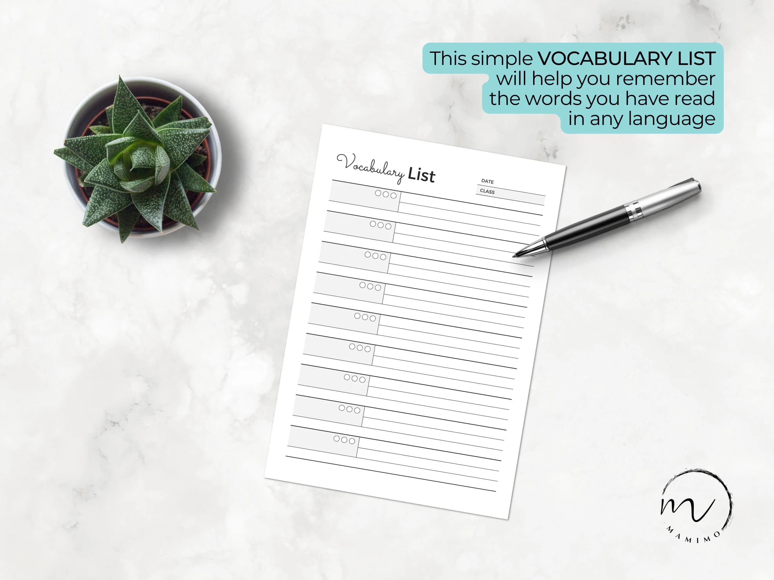 Vocabulary List Printable, Language Study Notebook Template, Language Learning, Vocabulary Note, PDF Instant Download A4/A5/Letter Size - image 5