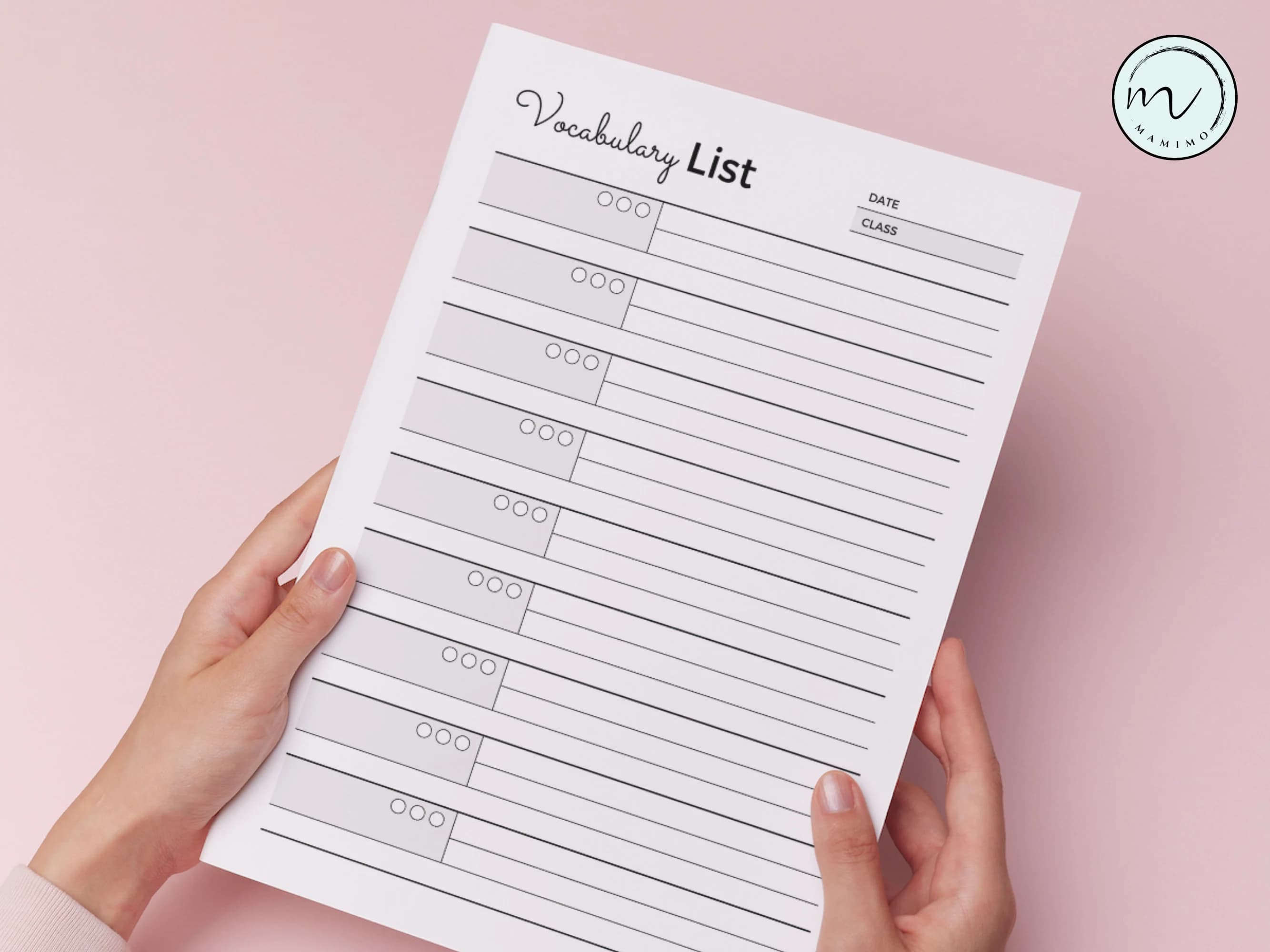 Vocabulary List Printable, Language Study Notebook Template, Language Learning, Vocabulary Note, PDF Instant Download A4/A5/Letter Size - image 4