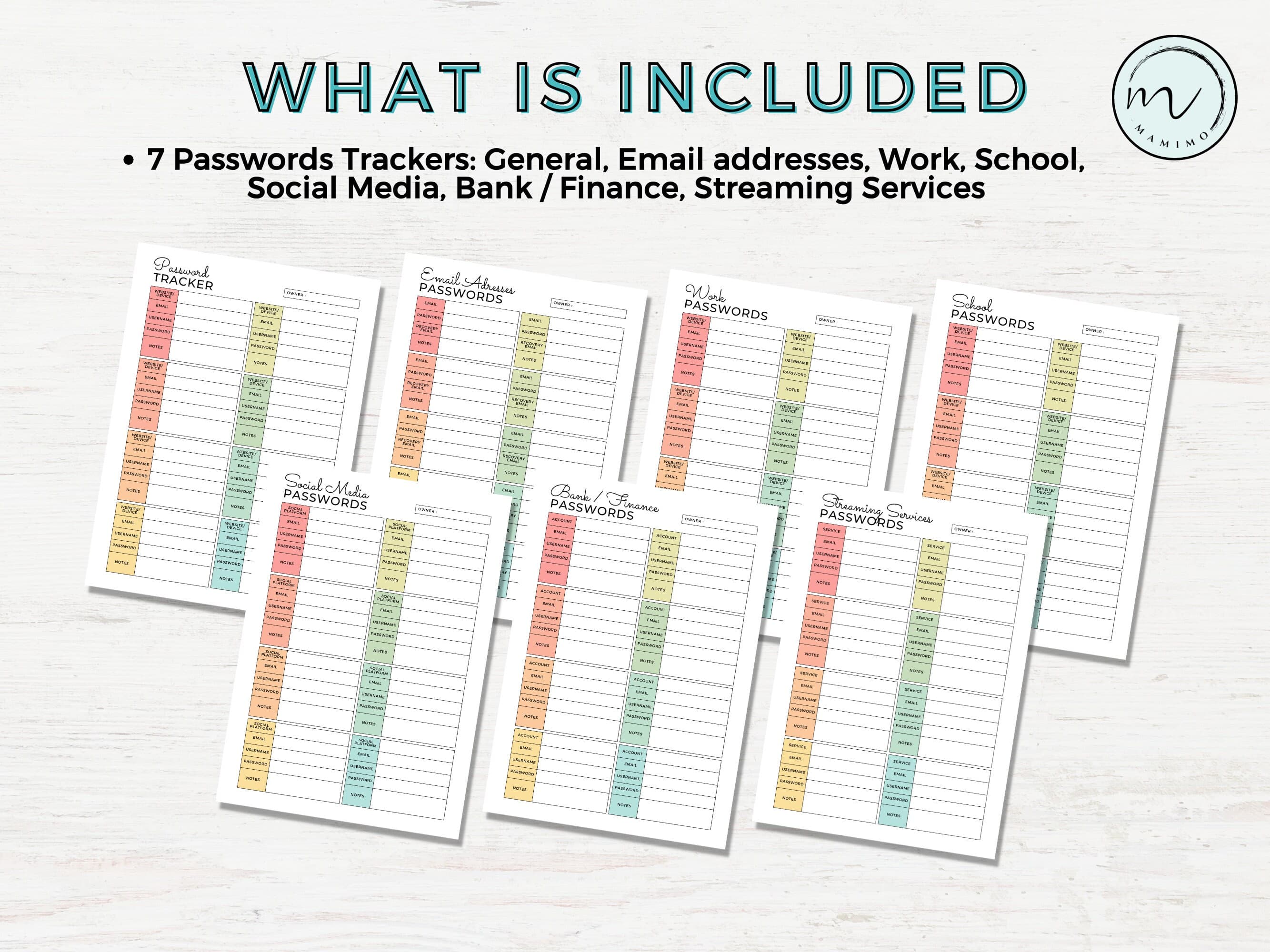 Password Tracker | Password Keeper | Password Log Template | Instant Download | Printable And Fillable PDF A4/Letter Size - image 2