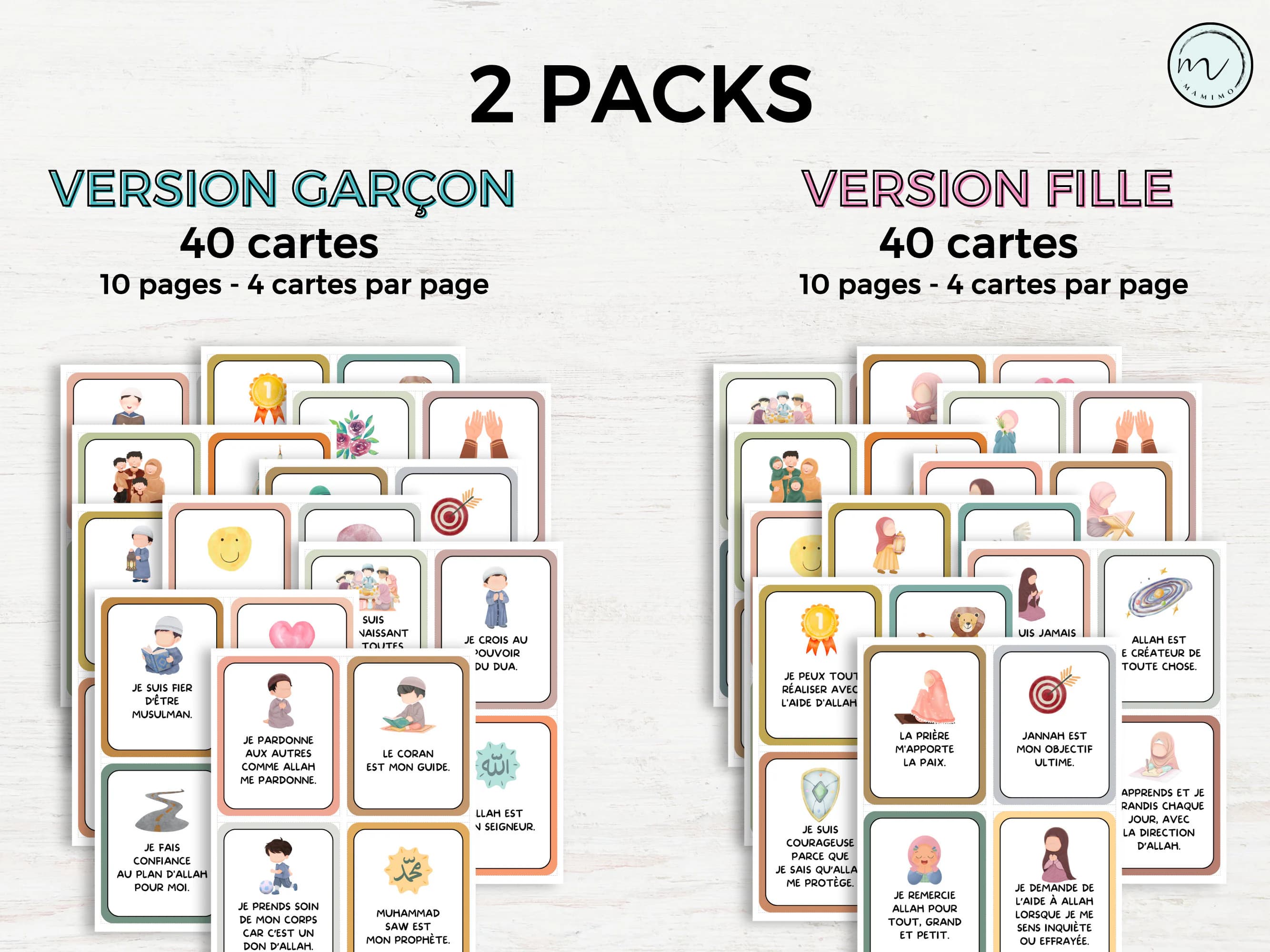 Islamic Affirmation Cards for Kids in French, Educational Cards, Muslim Affirmations en Français, Islamic Education, Islamic decor, PDF - image 3