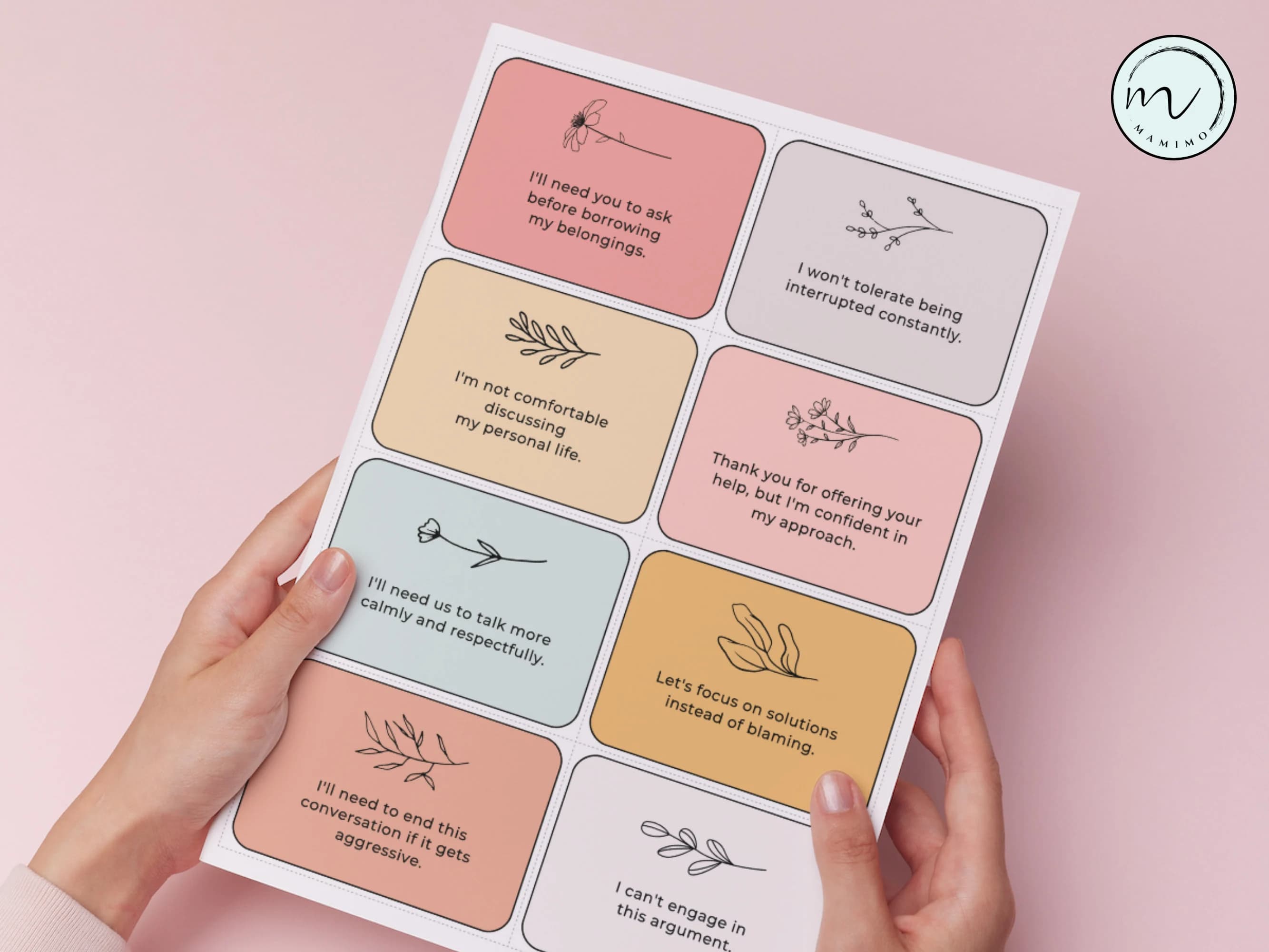 Boundary Setting Flashcards, 40 Boundaries Cards, Boundaries Phrases, Boundaries Journal, Therapy Tools, Social Psychologist, Mental Health - image 4