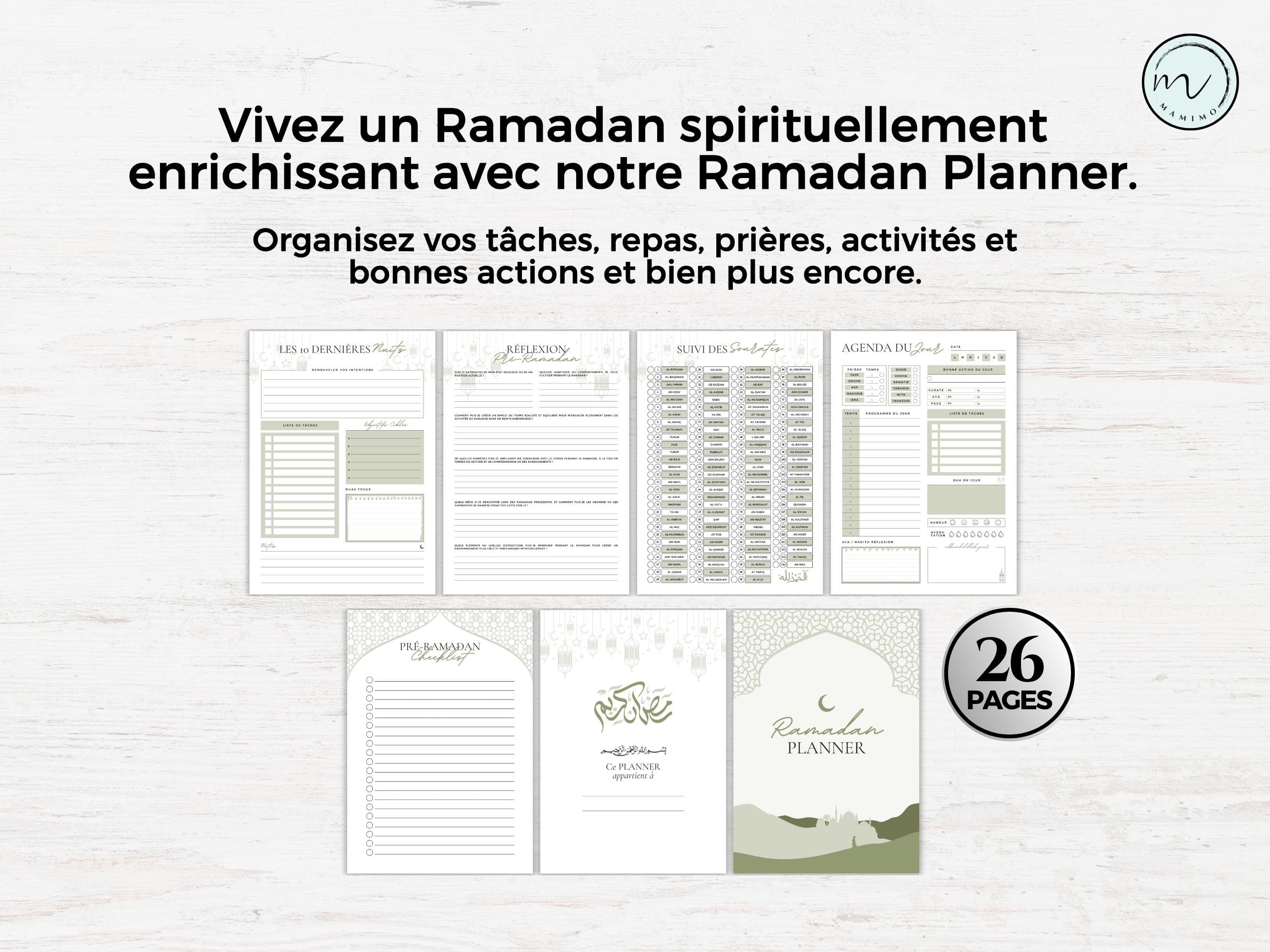 Ramadan Planner en Français, Muslim Planner Digital in French, Quran Tracker, Fasting, Daily Weekly Undated Ramadan Journal, Islamic Planner - image 5
