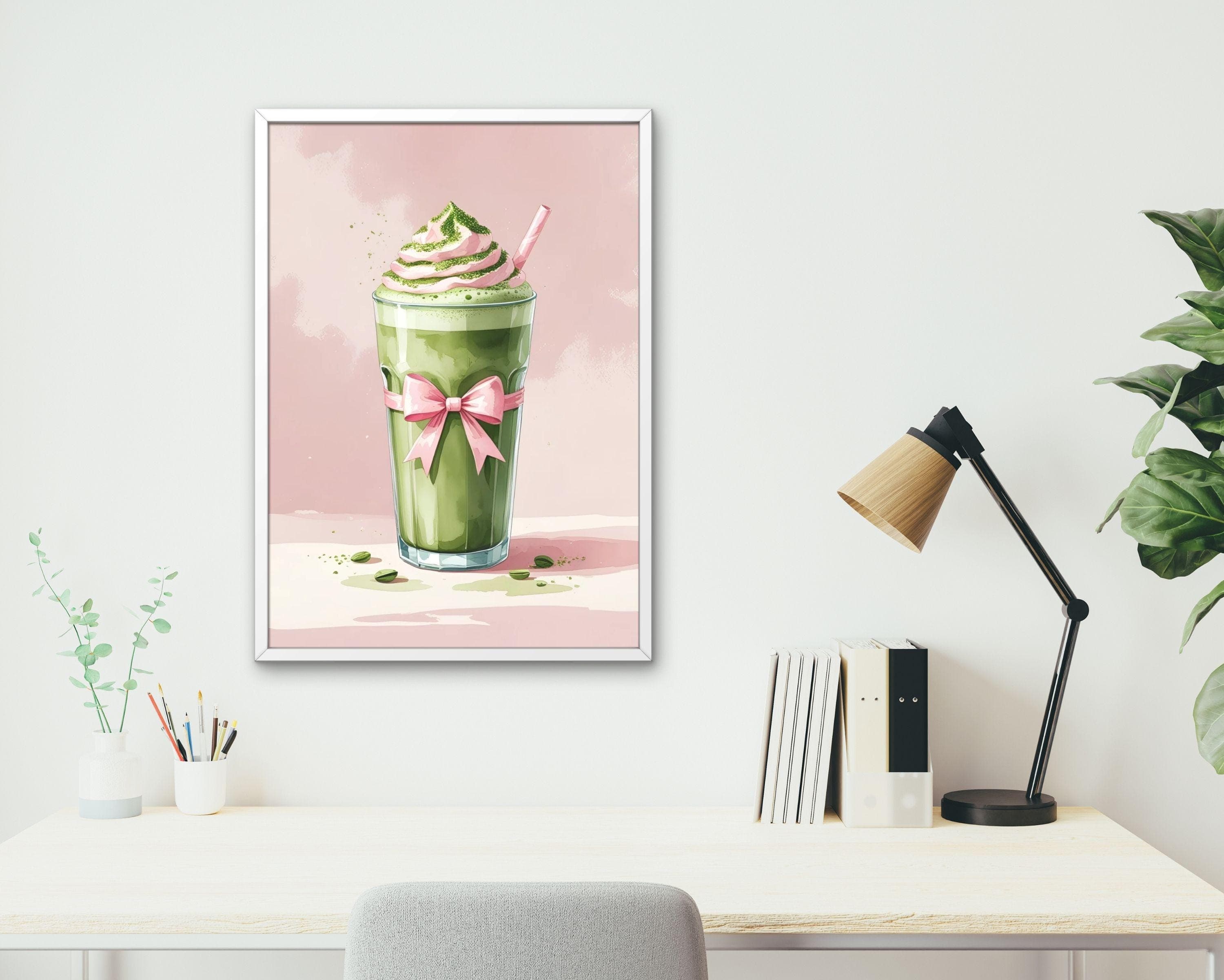 Pink Bow Matcha Latte Print – Coquette Cafe Decor (Digital Download) - image 5
